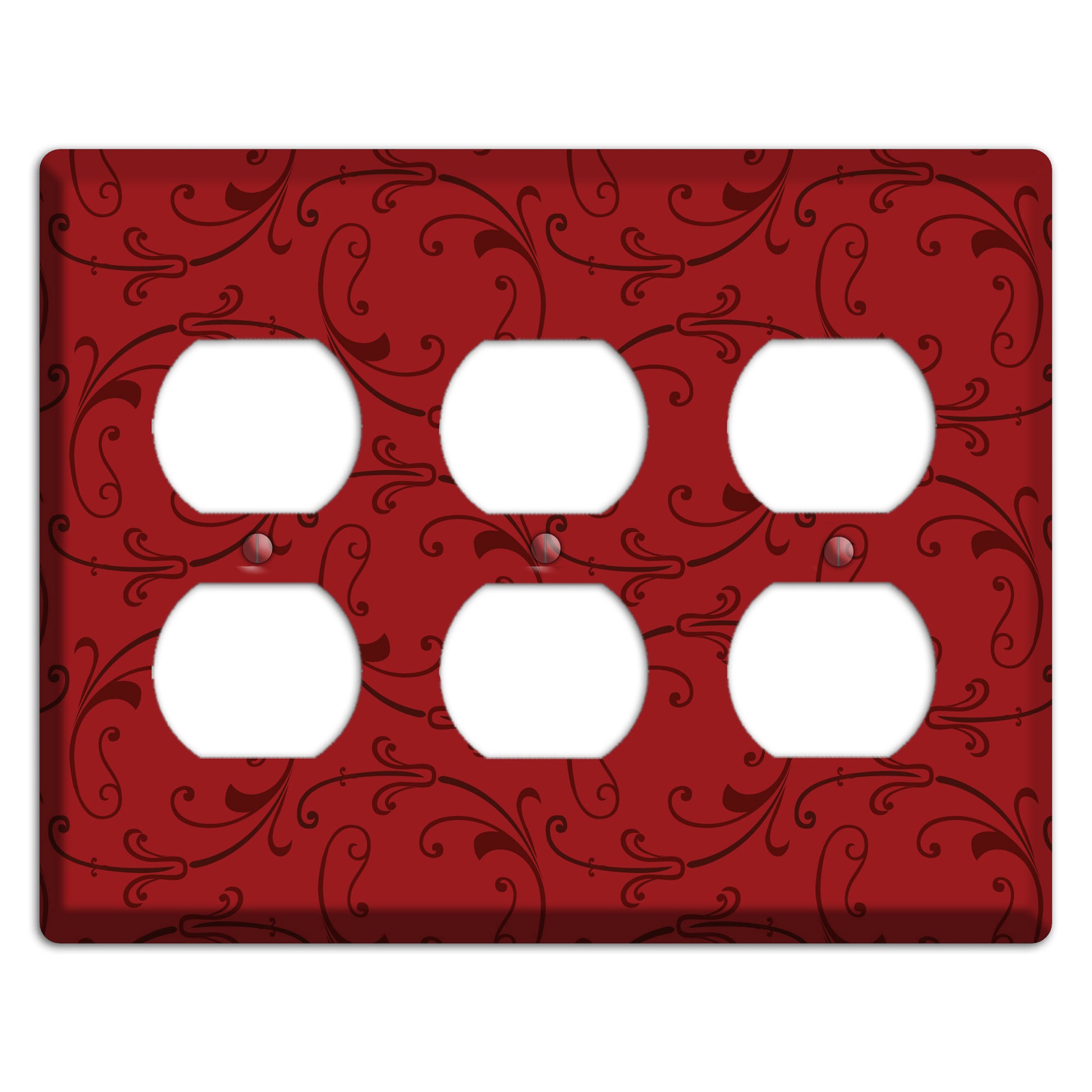 Red Victorian Sprig 3 Duplex Wallplate