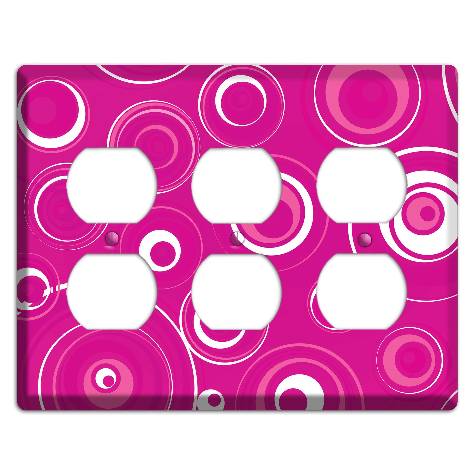 Dark Pink Circles 3 Duplex Wallplate