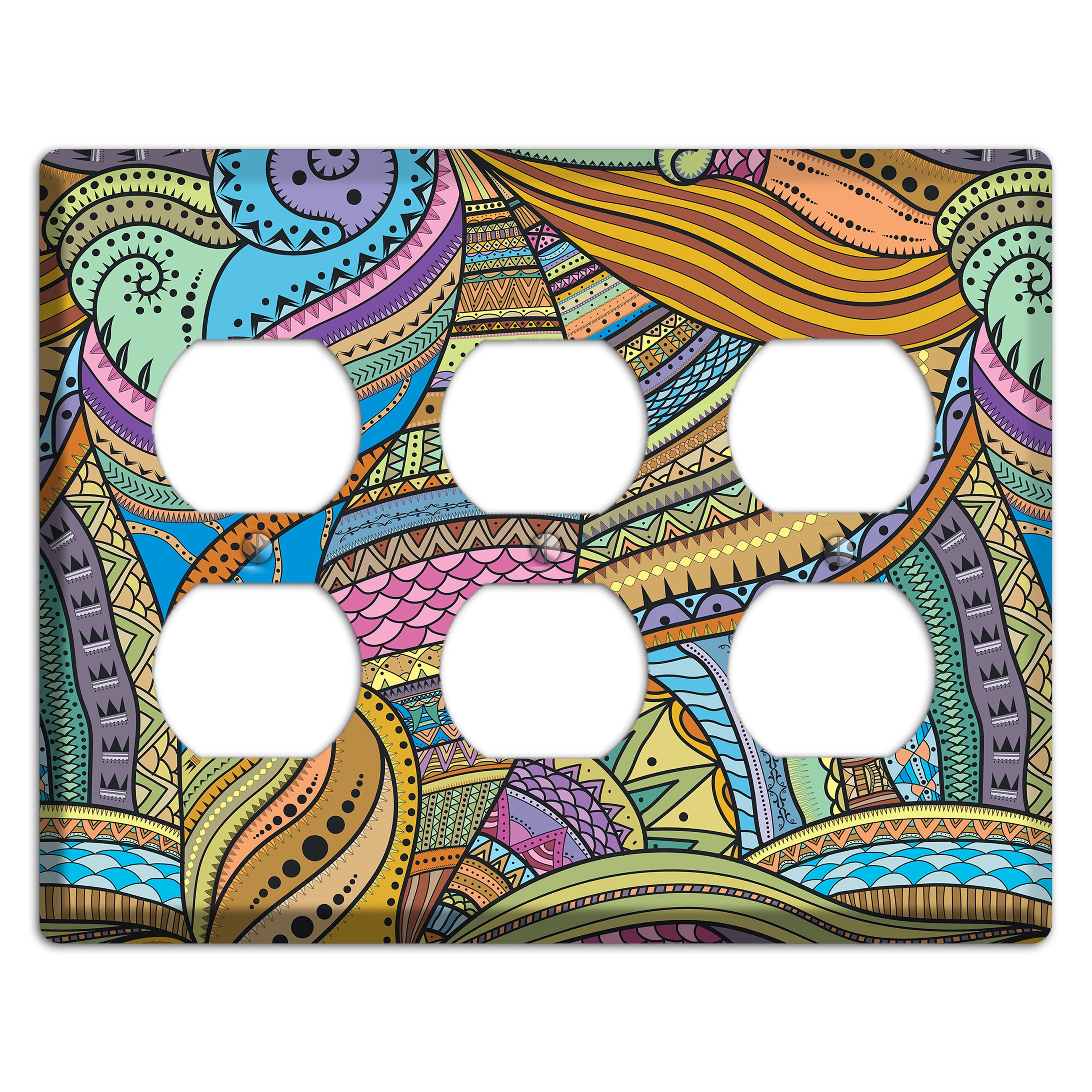 Retro Flourish 6 3 Duplex Wallplate