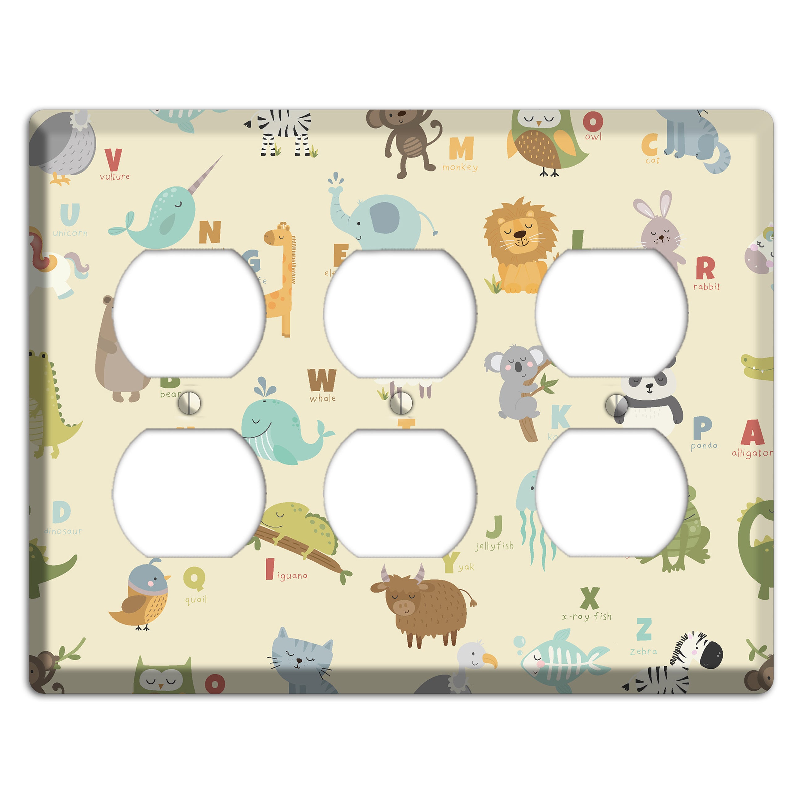 Animal Alphabet 2 3 Duplex Wallplate