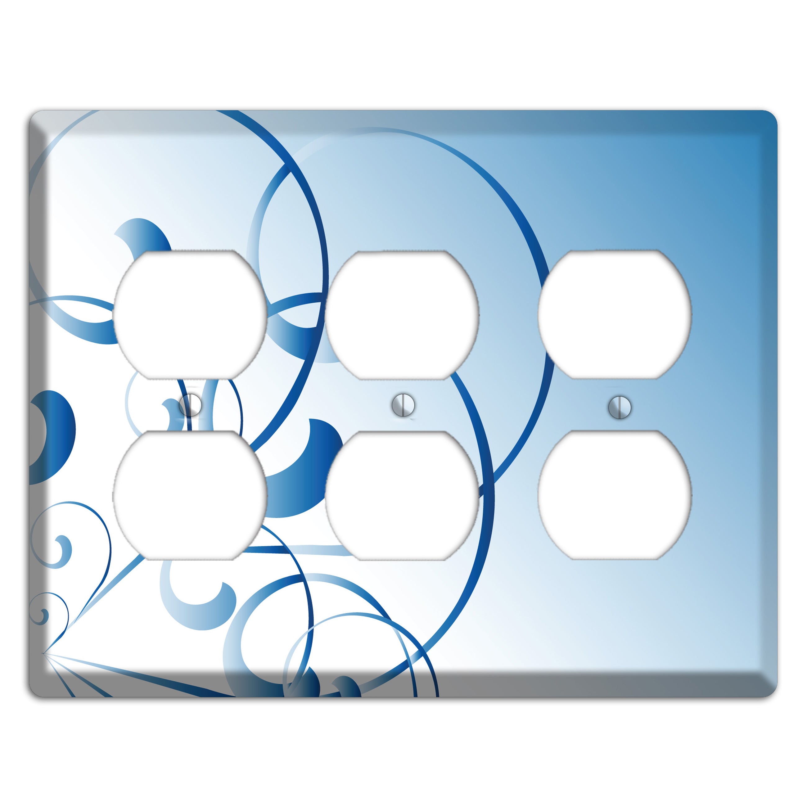 Blue Swoop 3 Duplex Wallplate