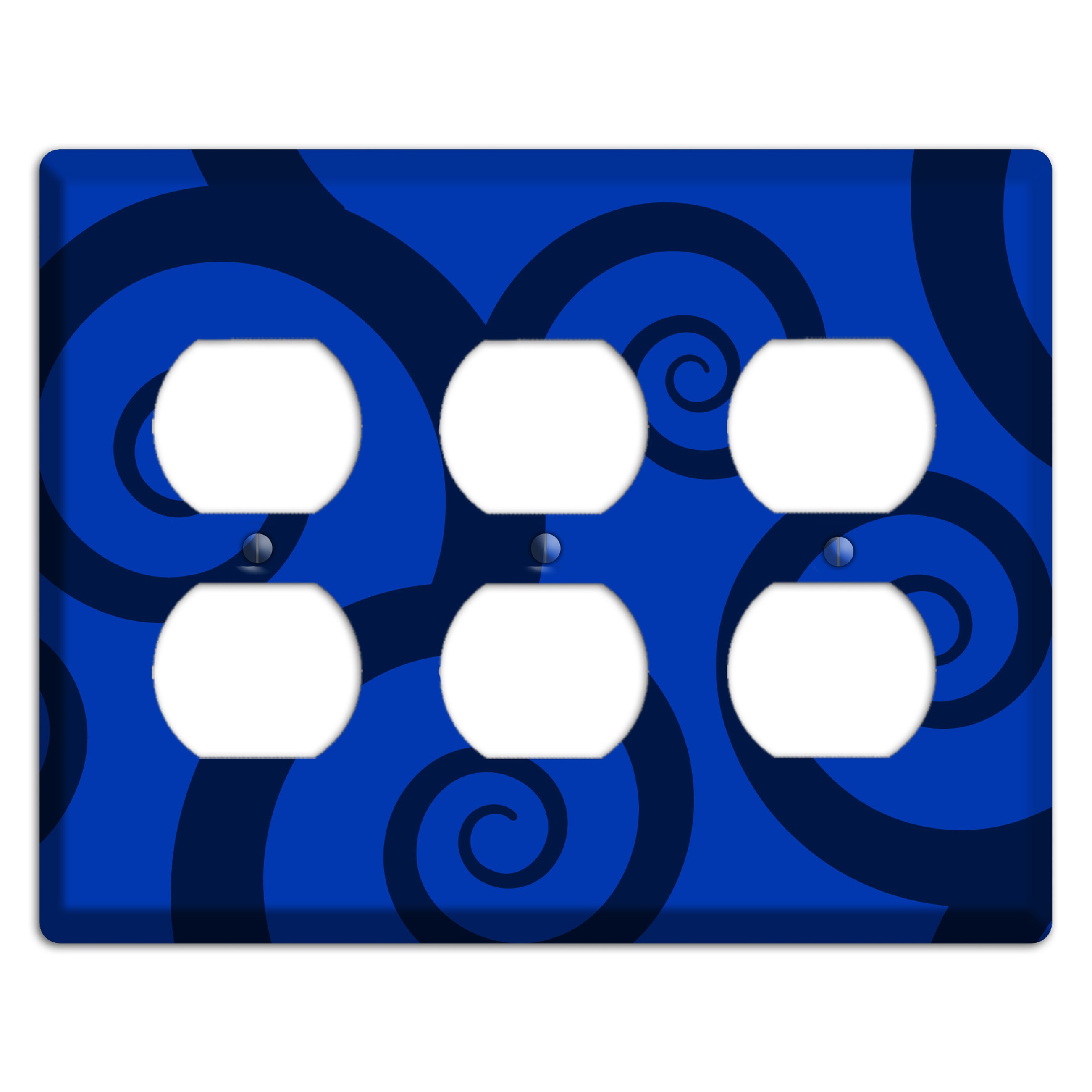 Blue Large Swirl 3 Duplex Wallplate