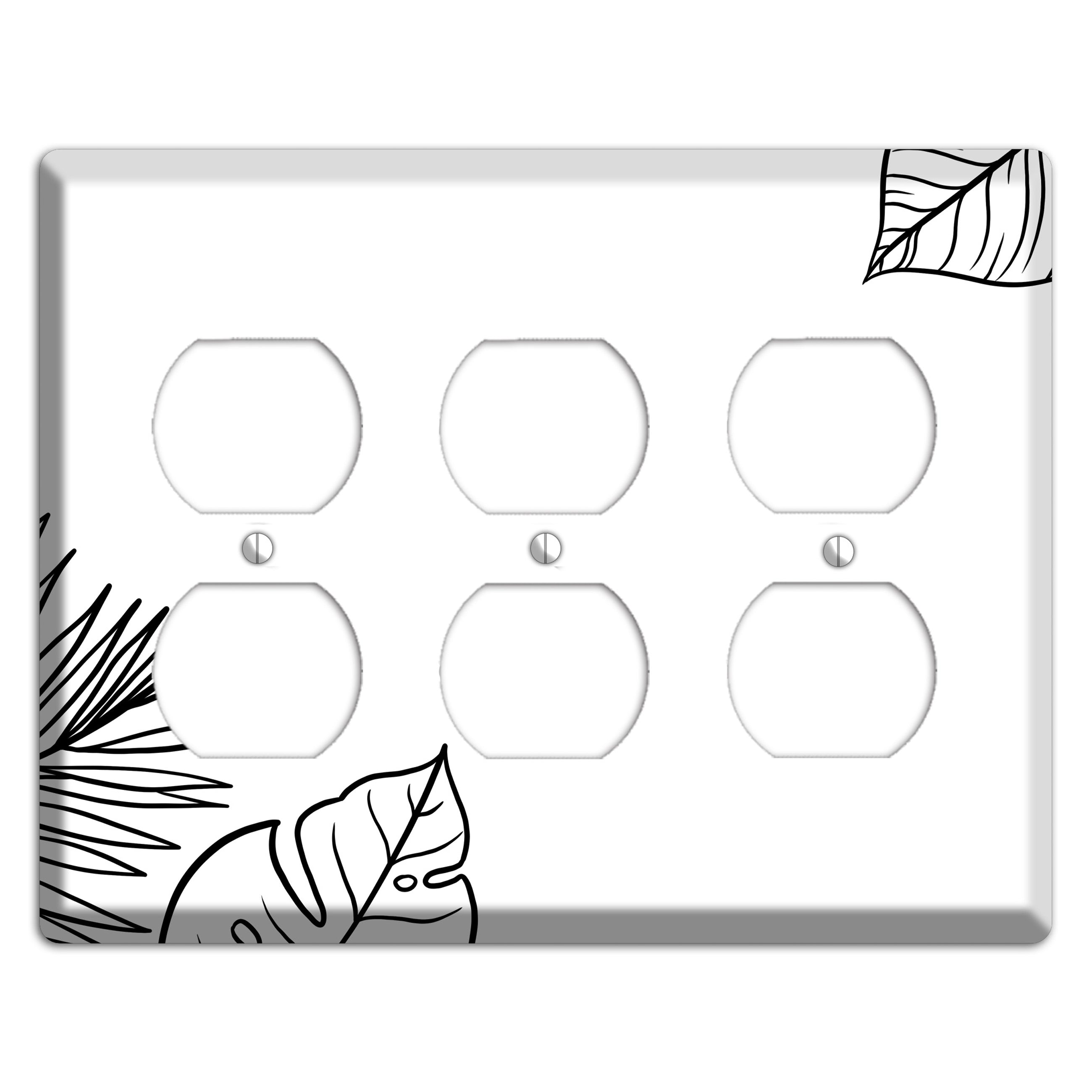 Hand-Drawn Leaves 2 3 Duplex Wallplate