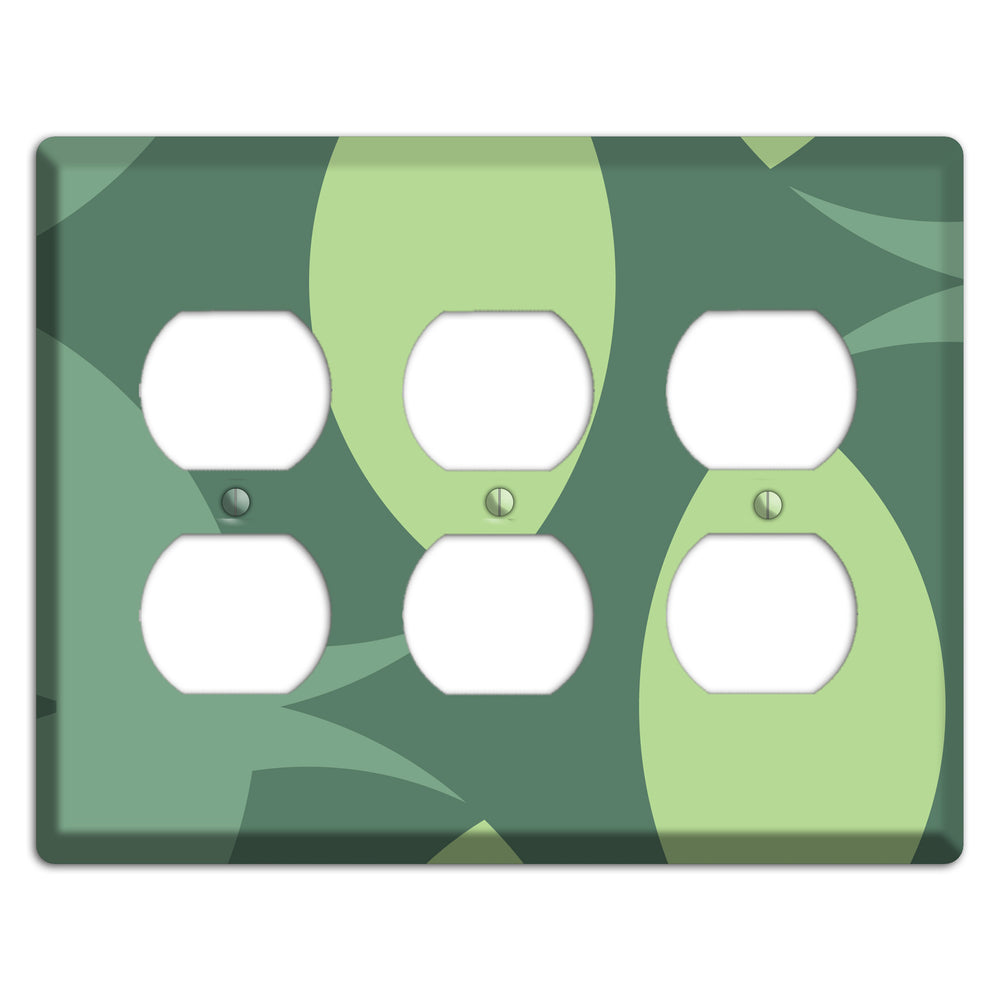 Green Abstract 3 Duplex Wallplate
