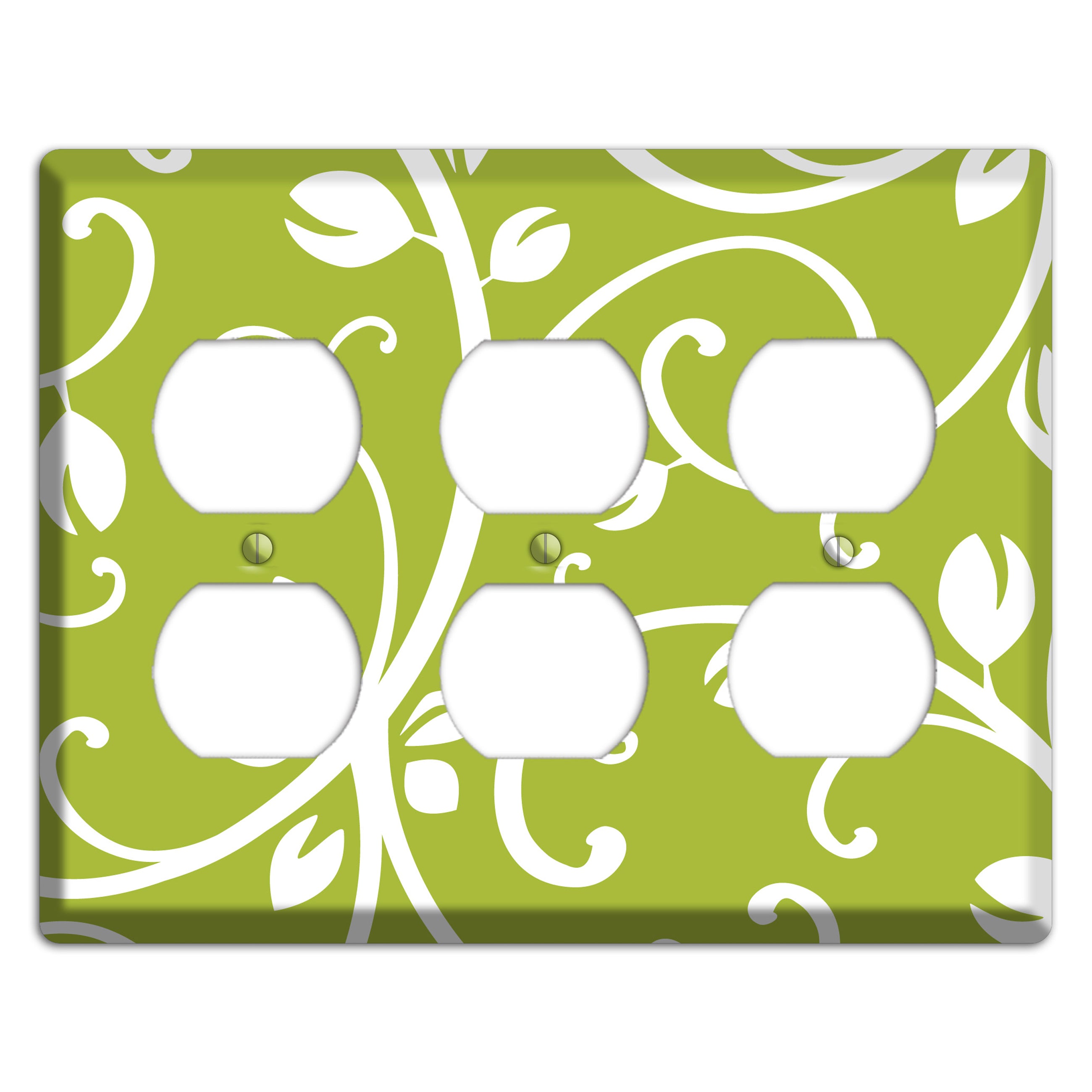 Green Bud Sprig 3 Duplex Wallplate