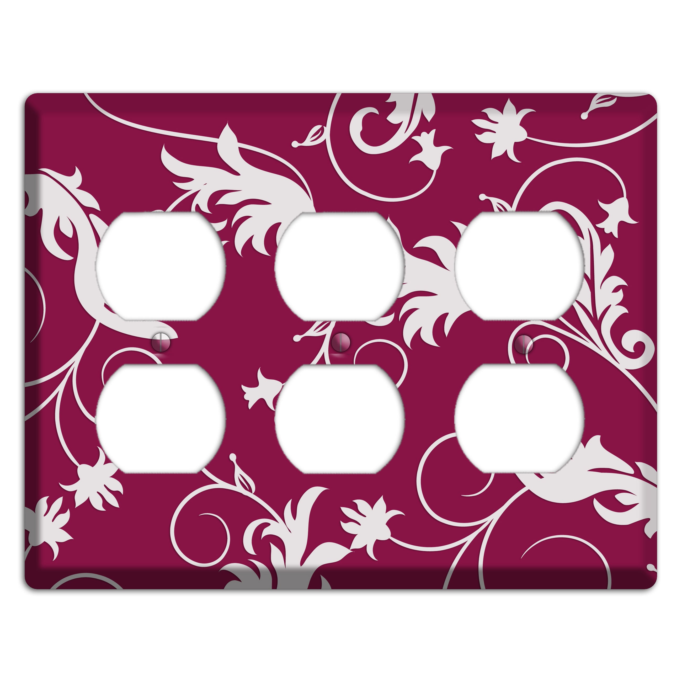 Fuschia Victorian Sprig 3 Duplex Wallplate