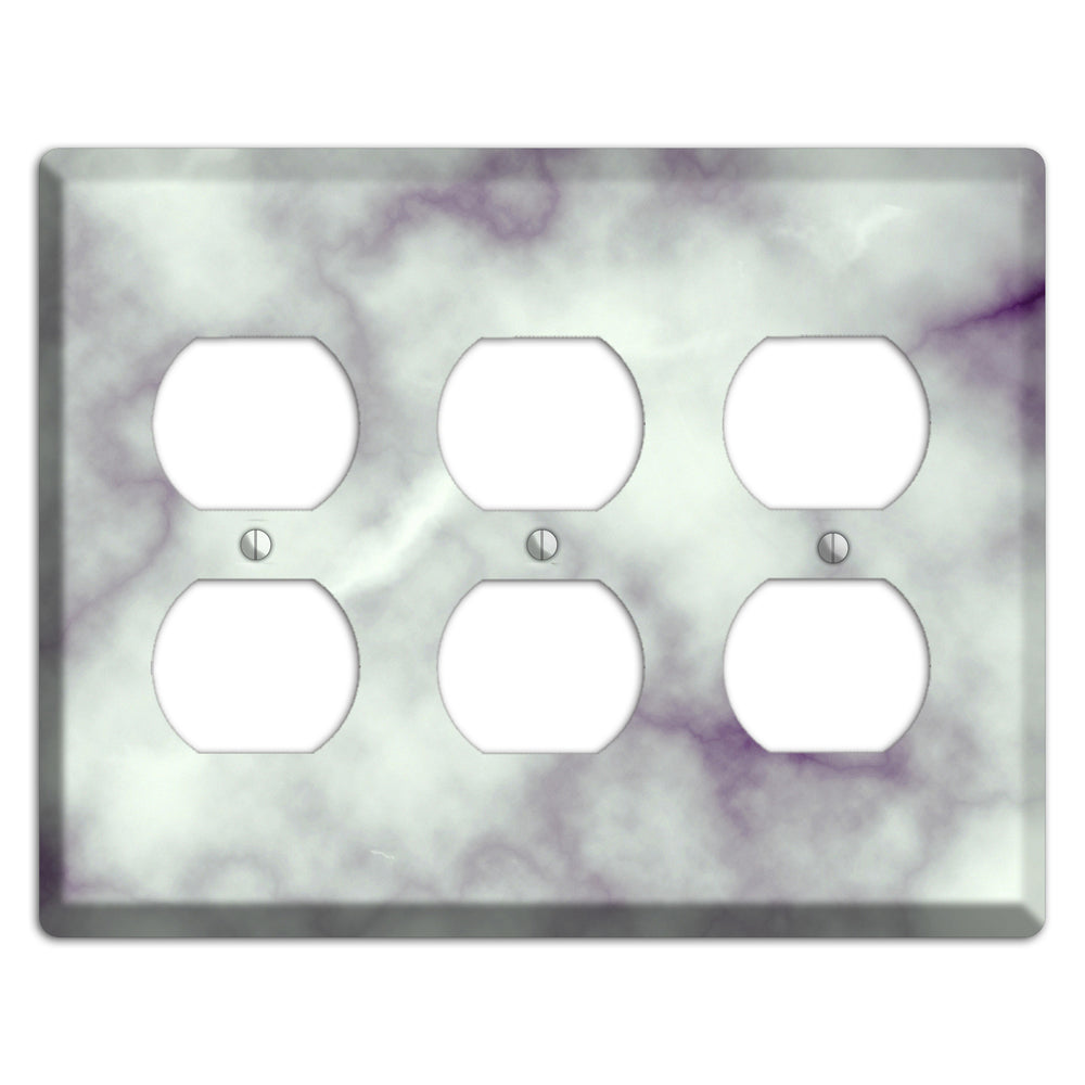 Gray Nurse Marble 3 Duplex Wallplate