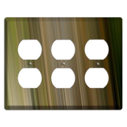 Olive and Brown Ray of Light 3 Duplex Wallplate