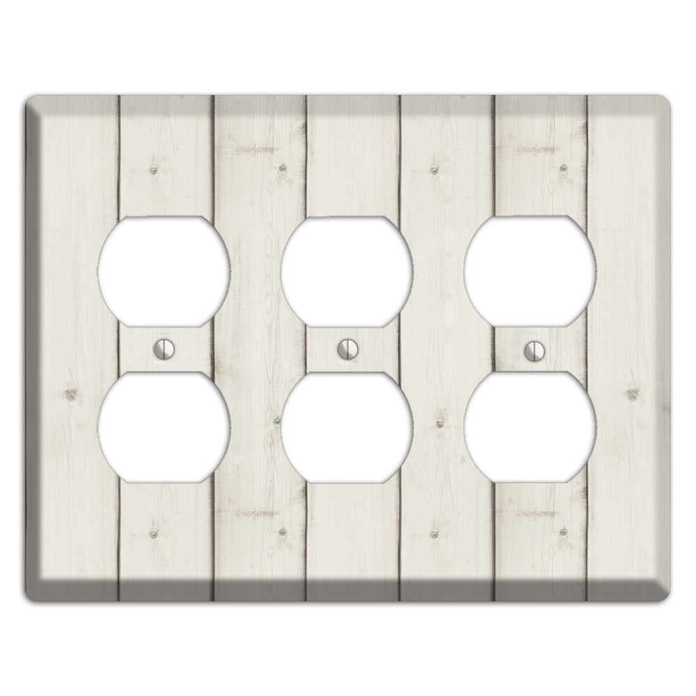 Satin Linen Antique 3 Duplex Wallplate