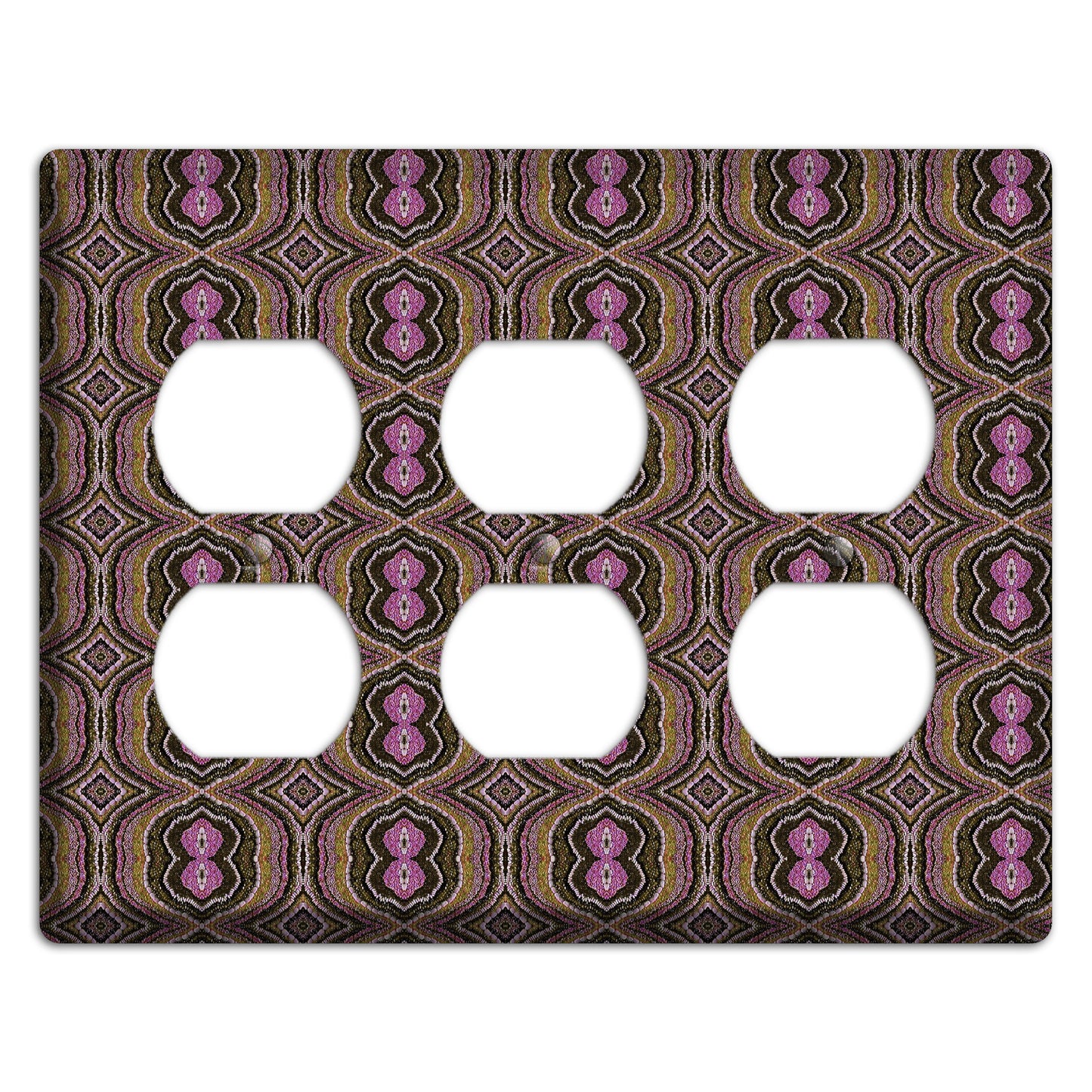 Pink and Brown Tapestry 3 Duplex Wallplate