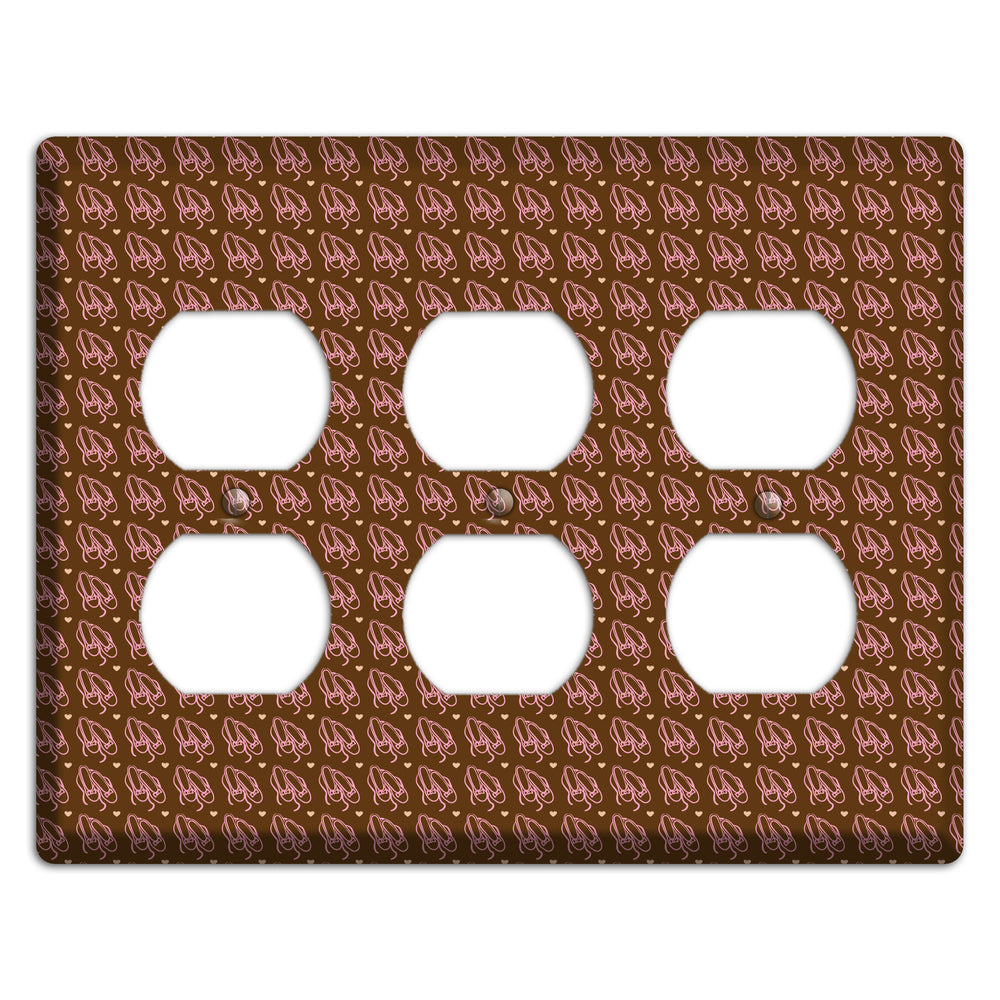 Brown with Pink Ballet Slippers 3 Duplex Wallplate