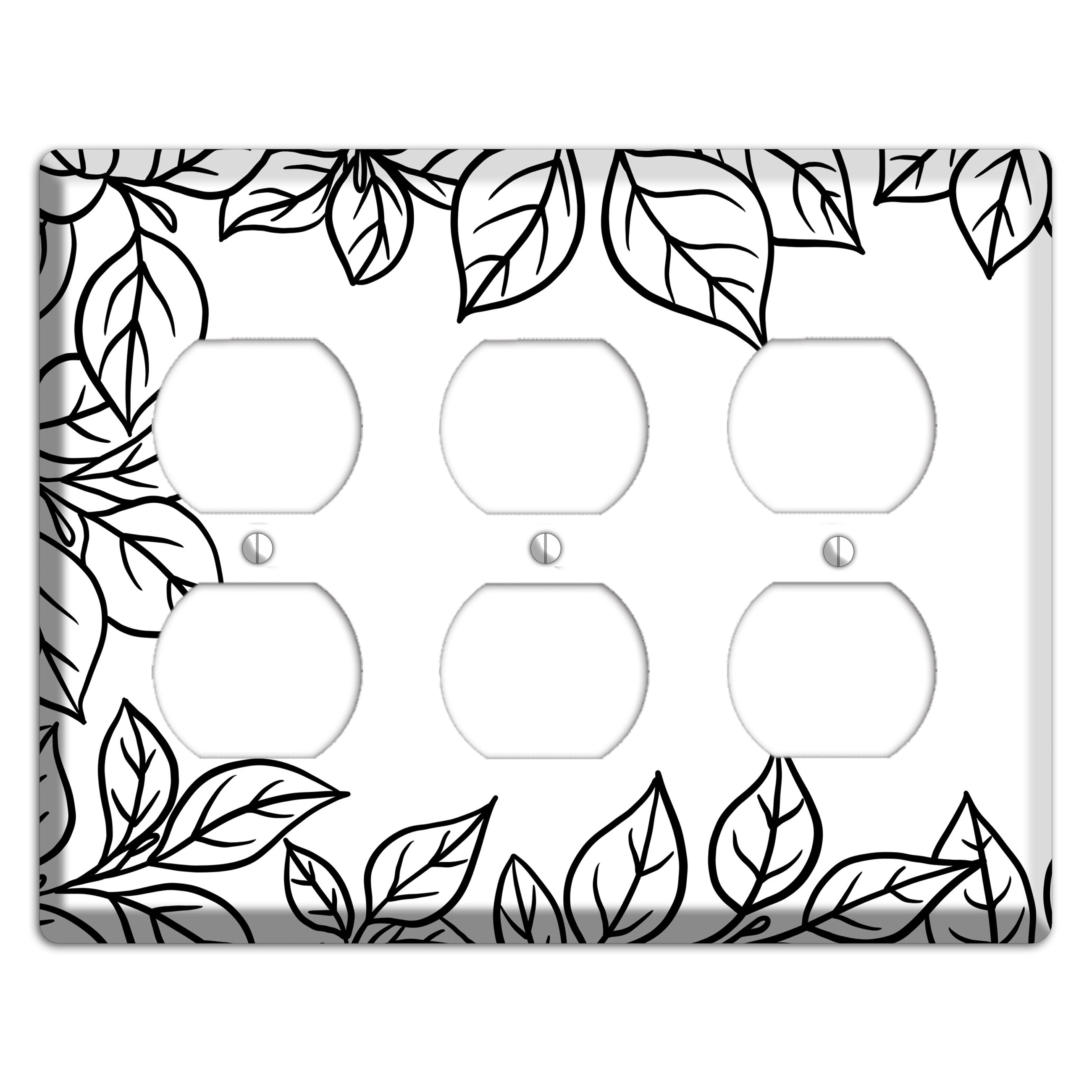 Hand-Drawn Leaves 7 3 Duplex Wallplate