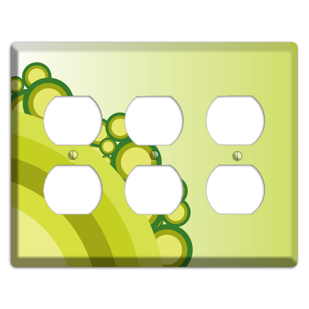 Green Rainbow Dots 3 Duplex Wallplate