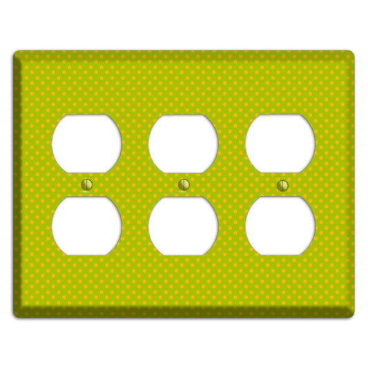 Multi Lime Tiny Polka Dots 3 Duplex Wallplate