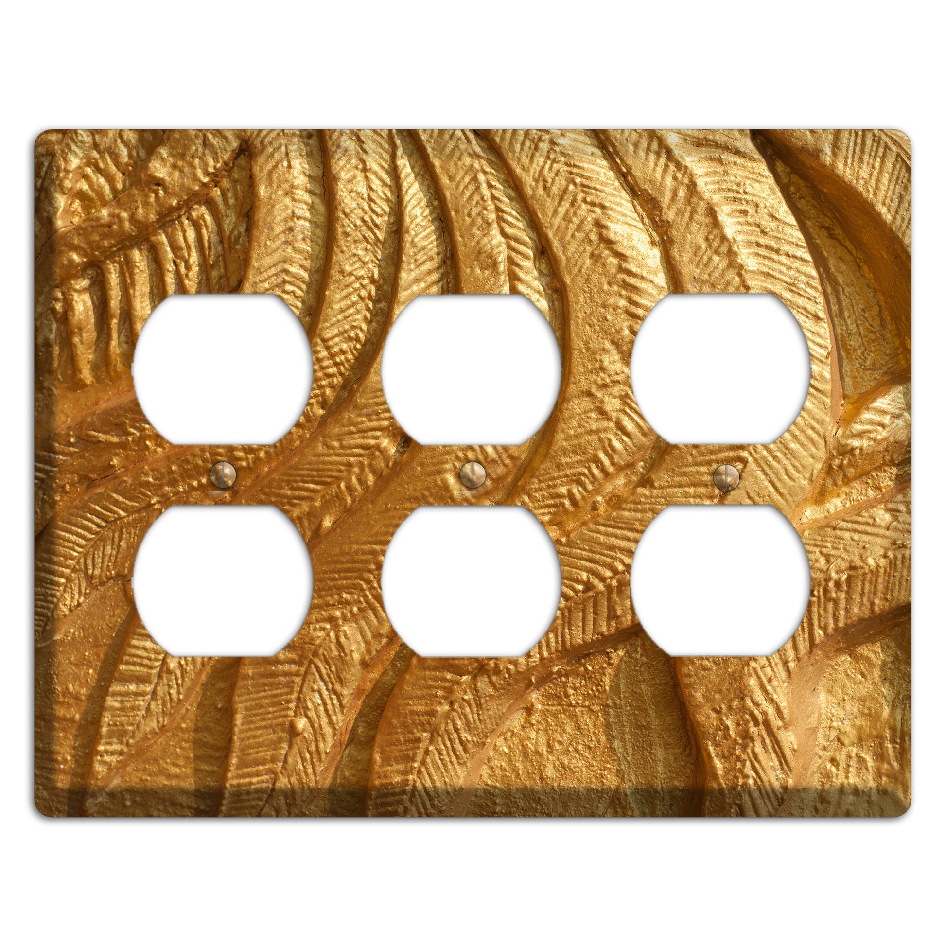 Gold Swirl Concrete 3 Duplex Wallplate