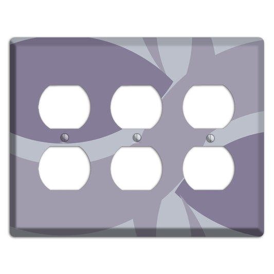 Grey and Lavender Abstract 3 Duplex Wallplate