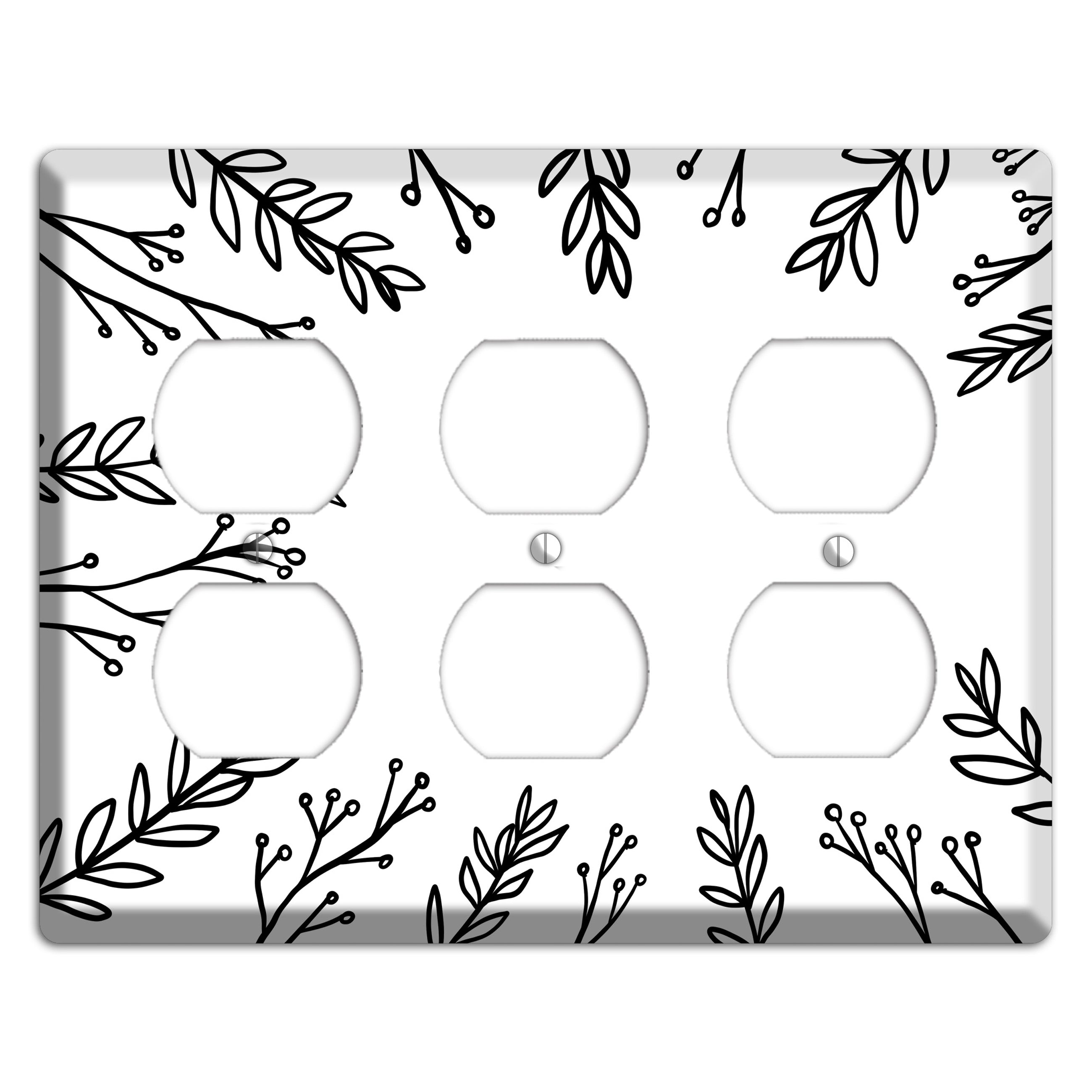 Hand-Drawn Leaves 9 3 Duplex Wallplate