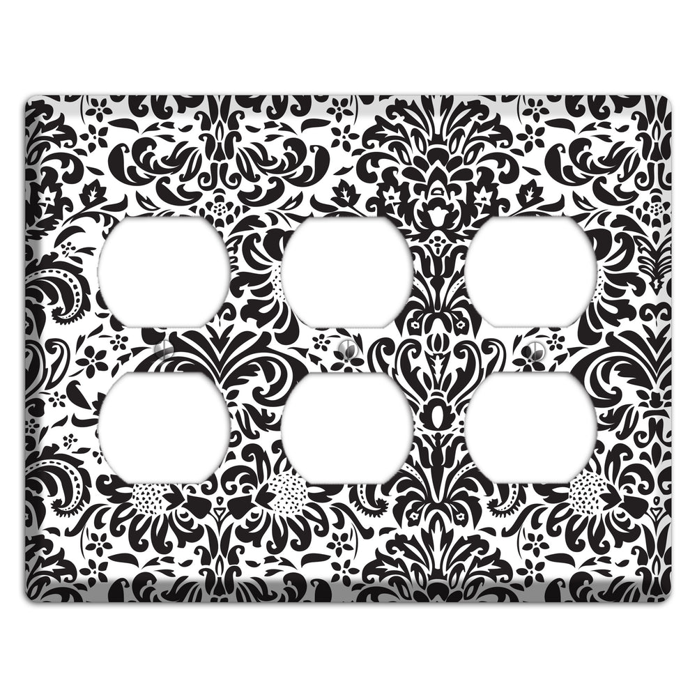 White with Black Toile 3 Duplex Wallplate