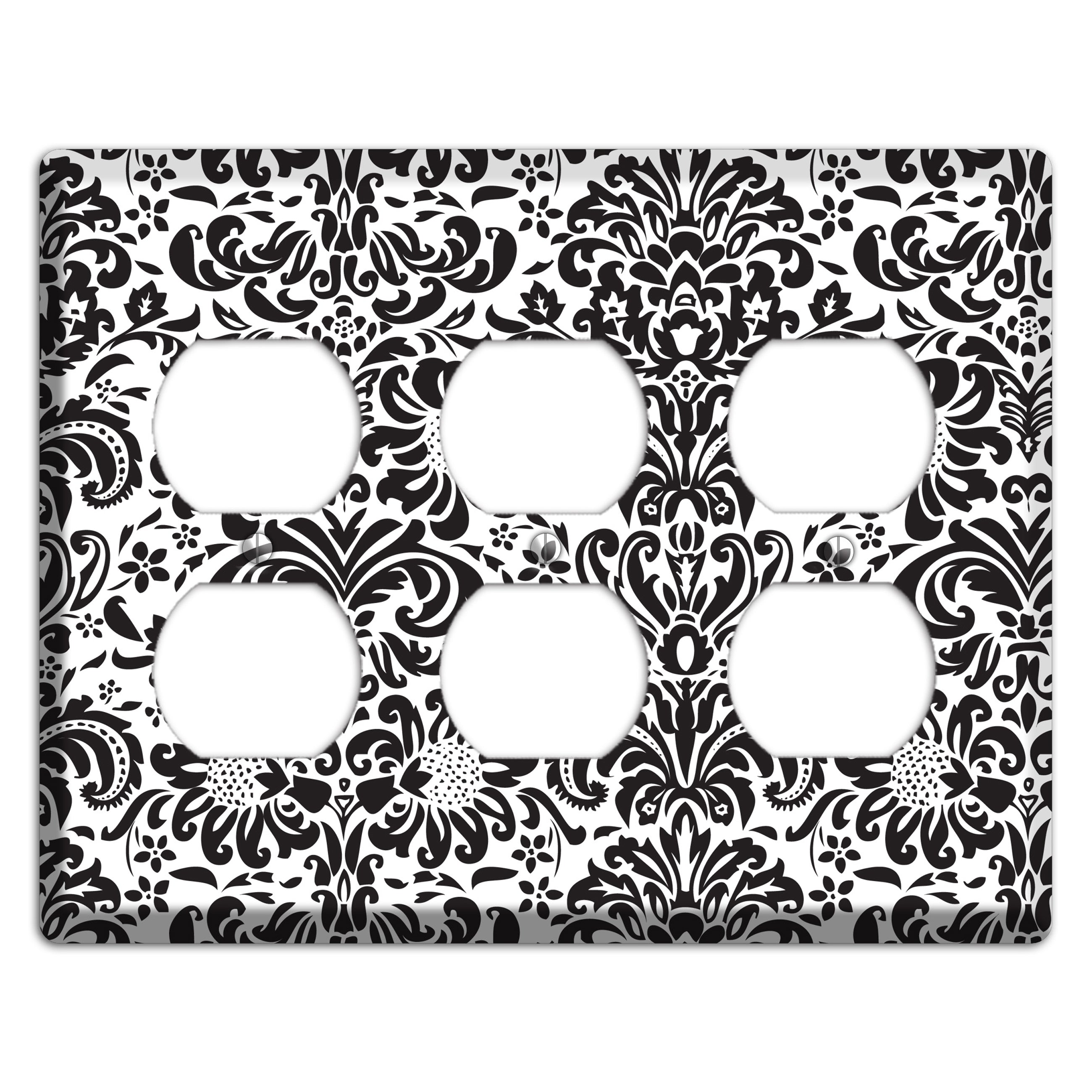 White with Black Toile 3 Duplex Wallplate