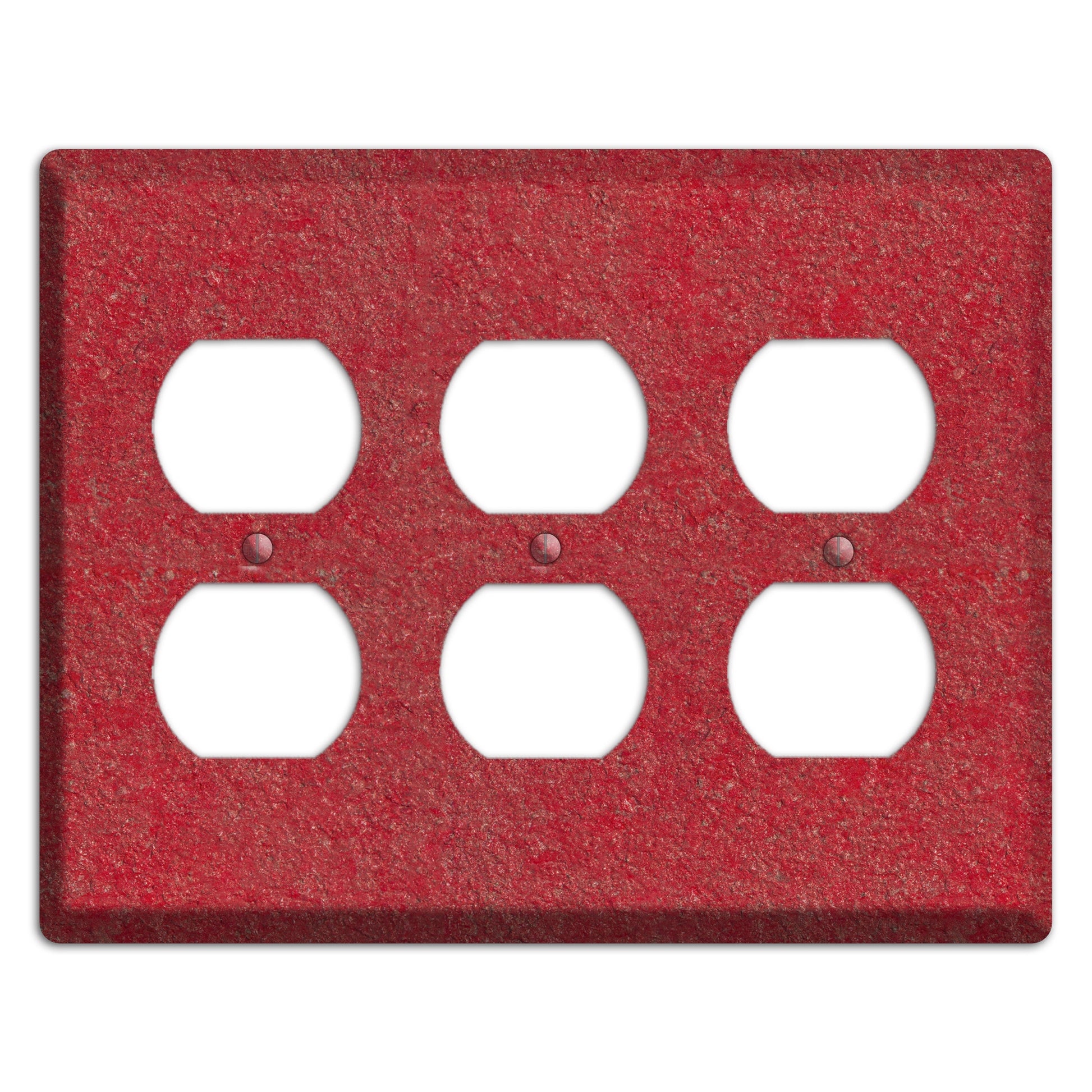 Stucco Red 3 Duplex Wallplate