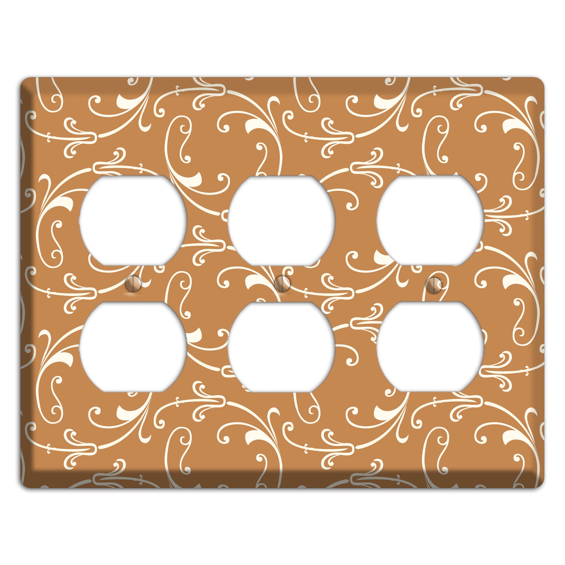 Gold Victorian Sprig 3 Duplex Wallplate