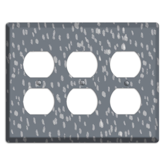 Gray and White Speckle 3 Duplex Wallplate