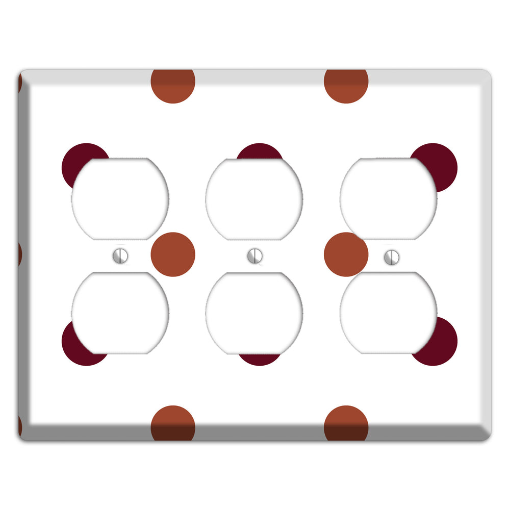 Multi Brown Medium Polka Dots 3 Duplex Wallplate