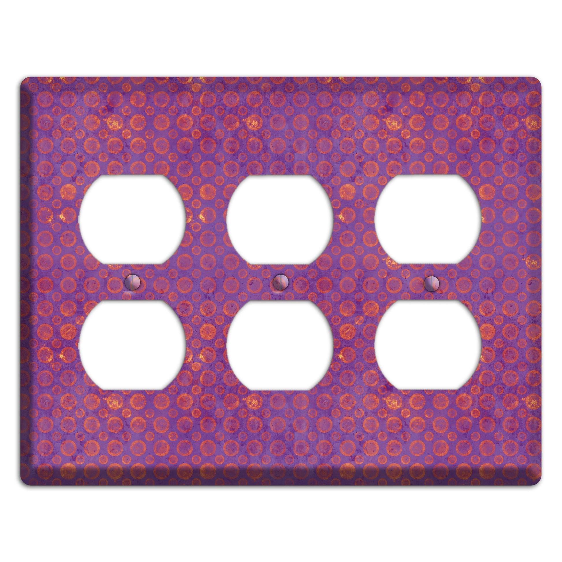 Purple and Pink Circles 3 Duplex Wallplate
