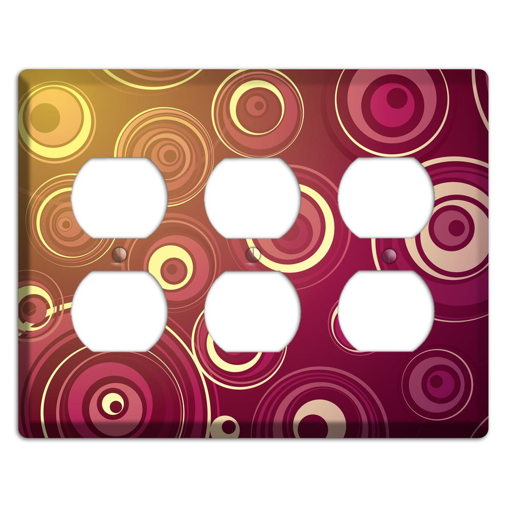 Maroon and Yellow Circles 3 Duplex Wallplate