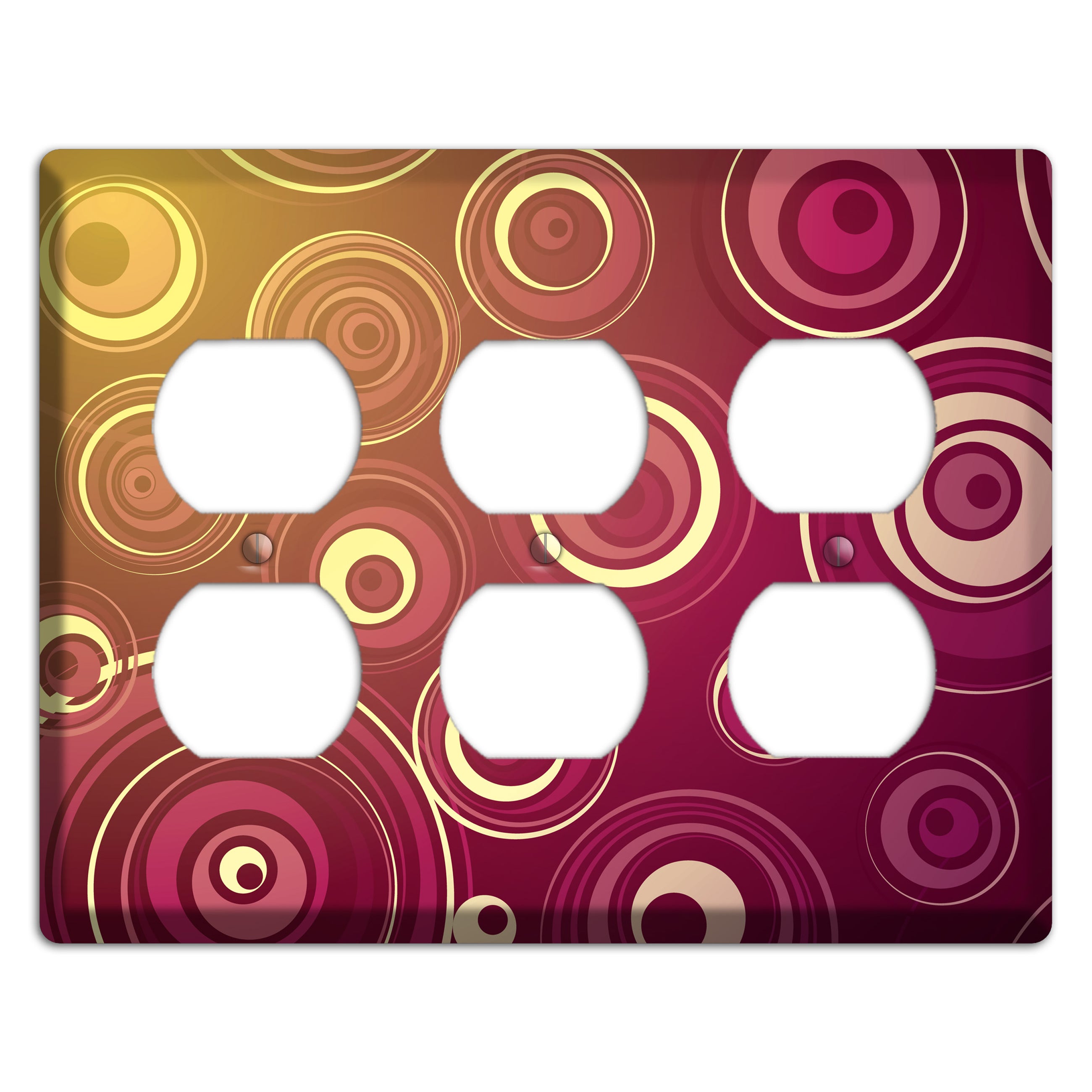 Maroon and Yellow Circles 3 Duplex Wallplate