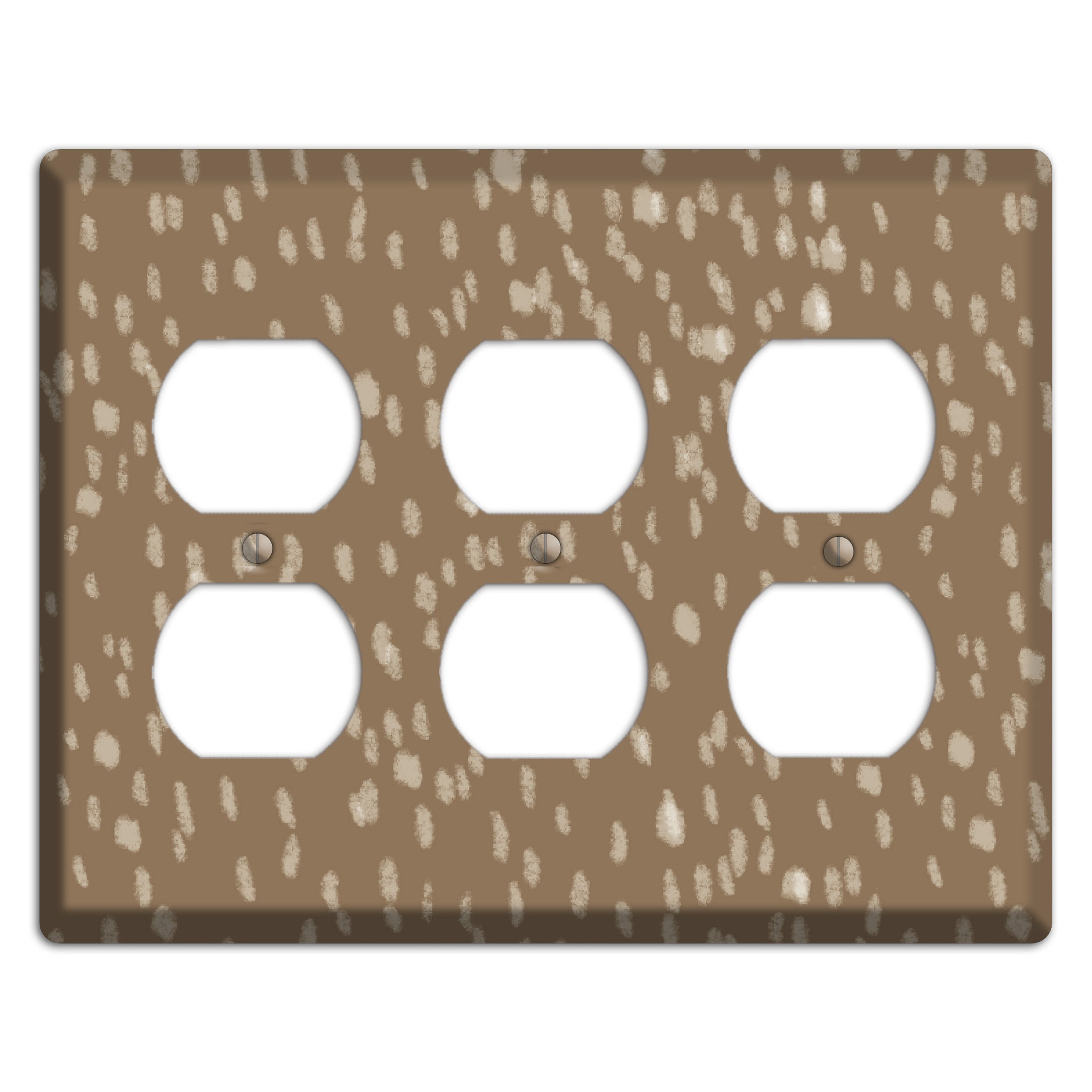 Brown and White Speckle 3 Duplex Wallplate
