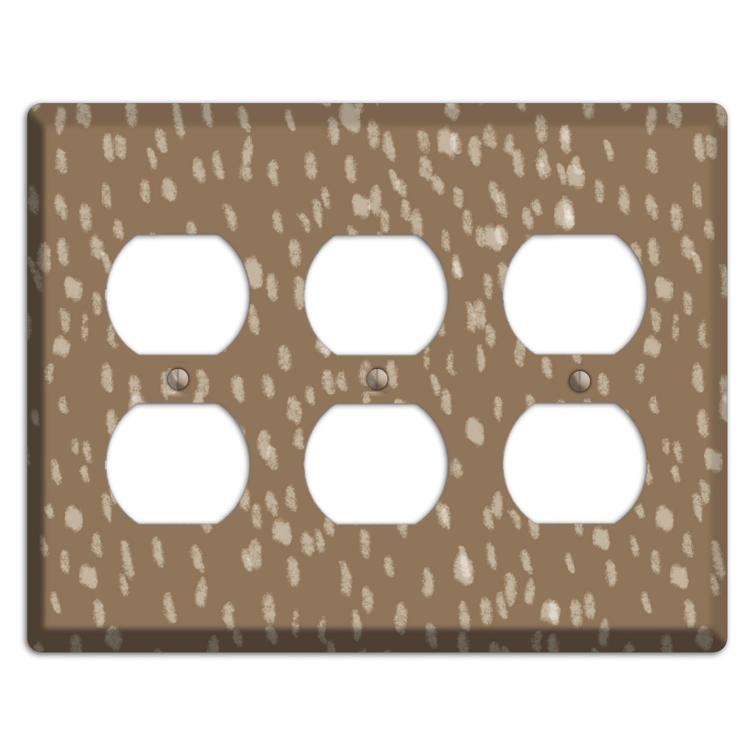 Brown and White Speckle 3 Duplex Wallplate