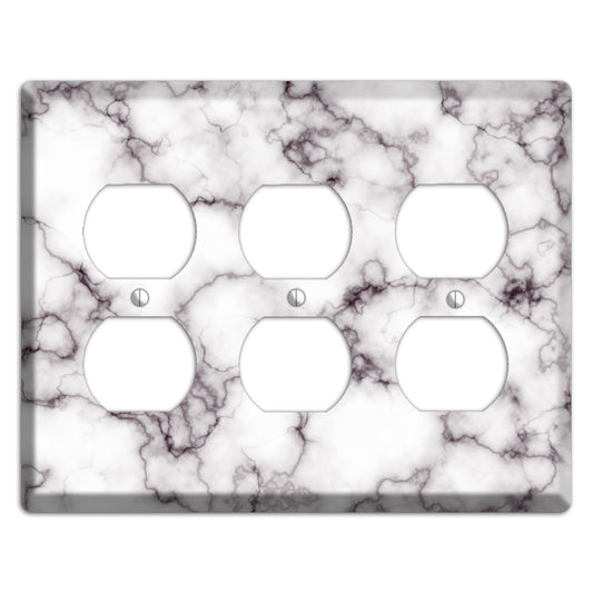 Black Stained Marble 3 Duplex Wallplate