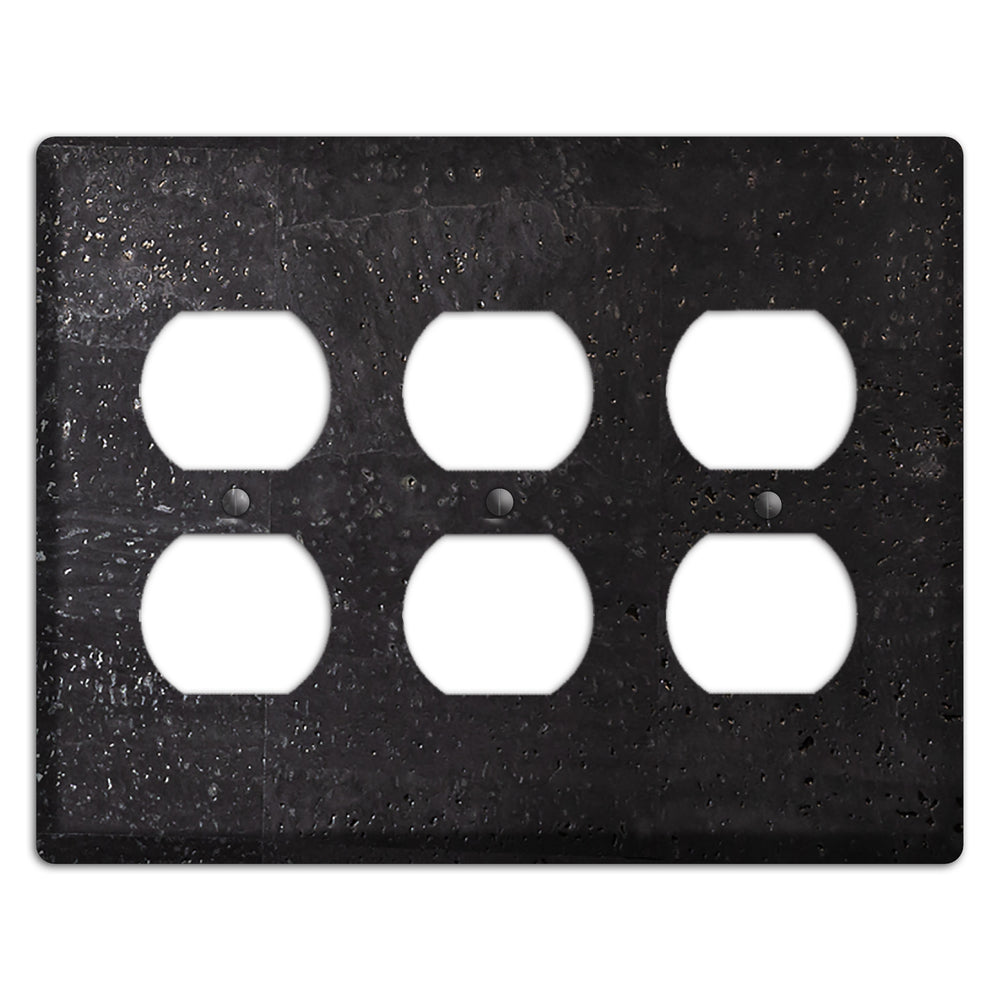 Black Cork 3 Duplex Wallplate