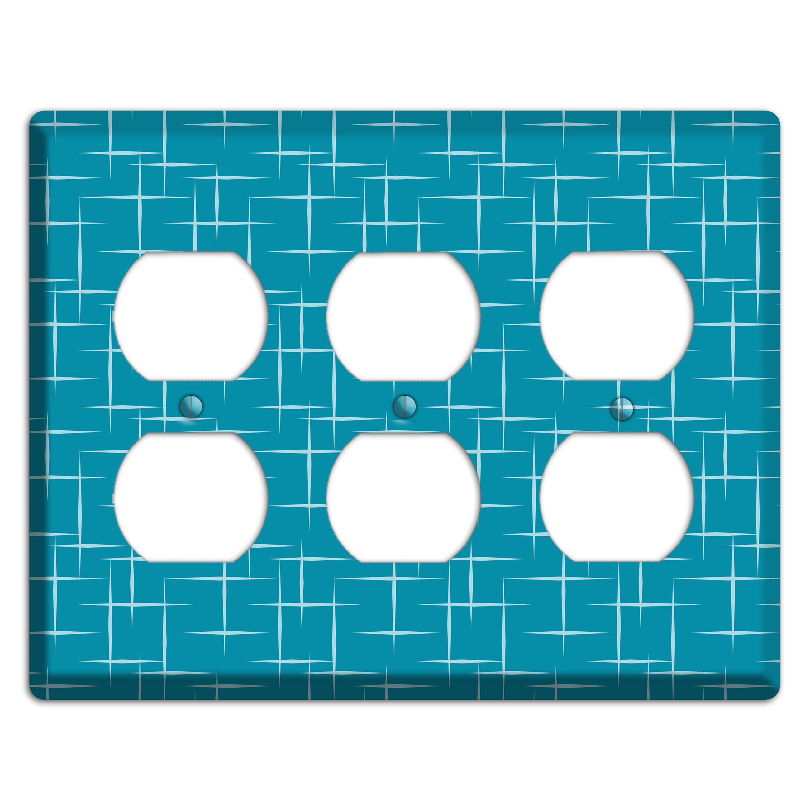 Blue Atom Burst 3 Duplex Wallplate