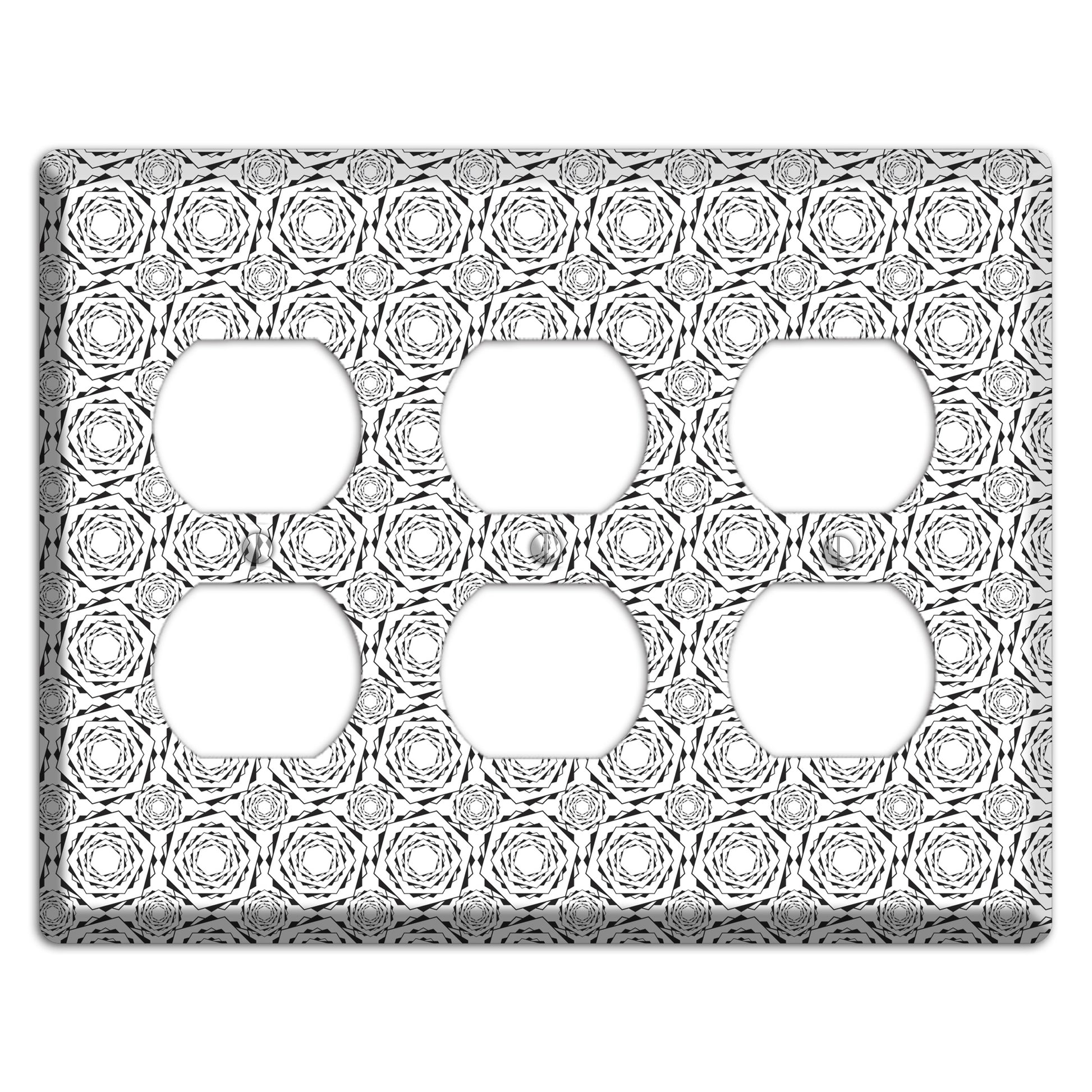 Overlay Hexagon Rotation Repeat 2 3 Duplex Wallplate