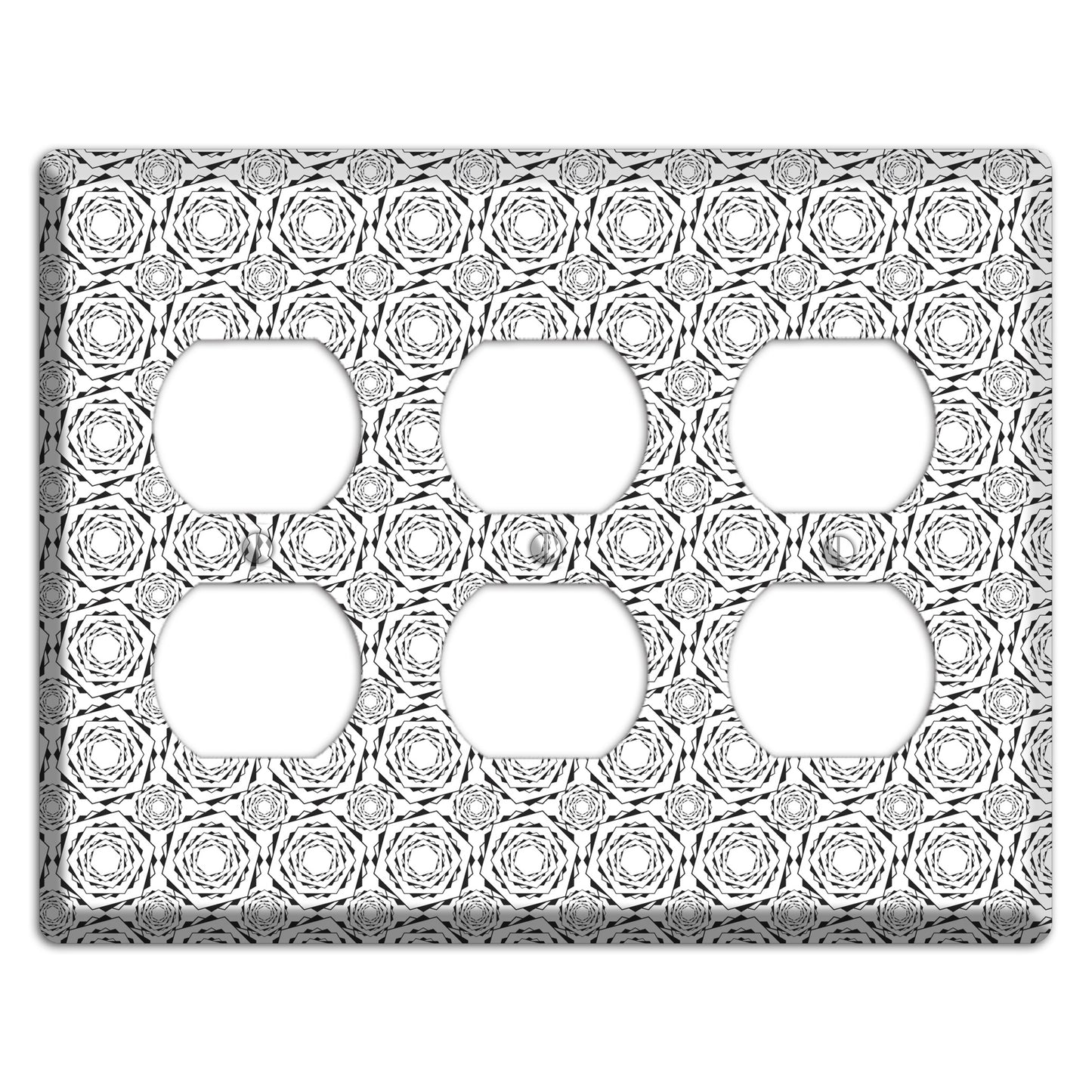 Overlay Hexagon Rotation Repeat 2 3 Duplex Wallplate