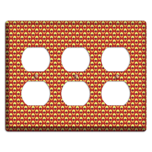 Red Overlain Dots 3 Duplex Wallplate