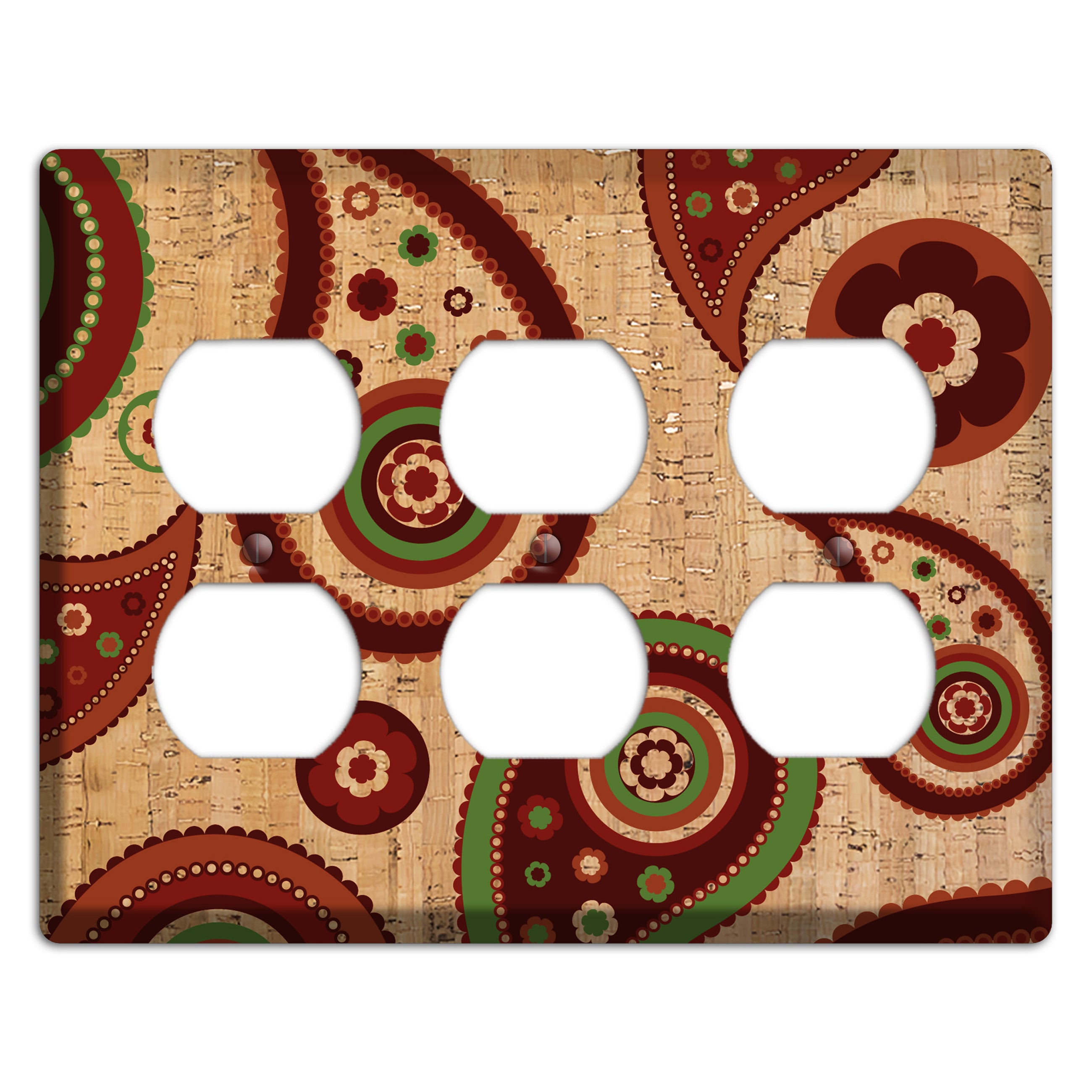Paisley Cork 3 Duplex Wallplate