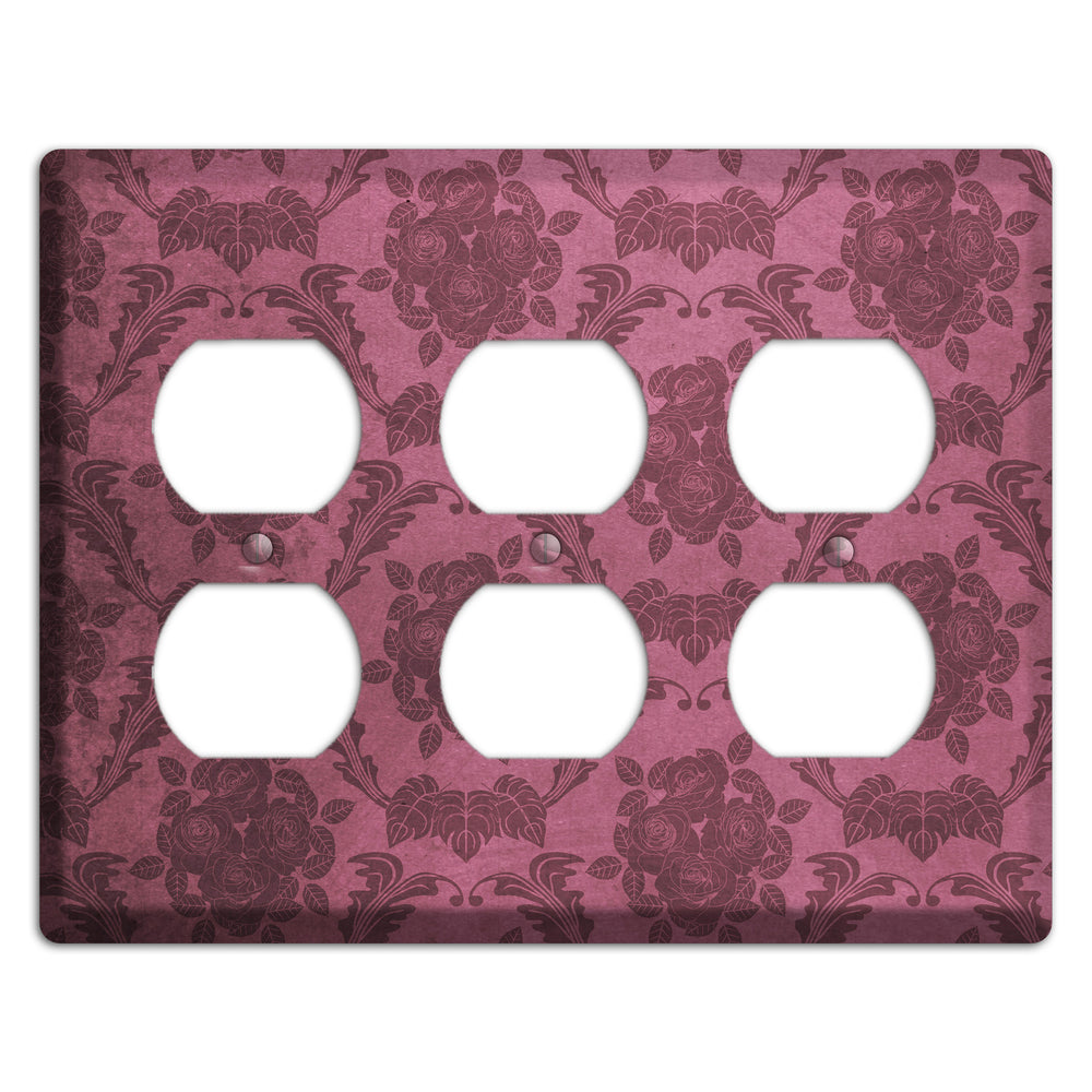 Turkish Rose Vintage Rose Damask 3 Duplex Wallplate