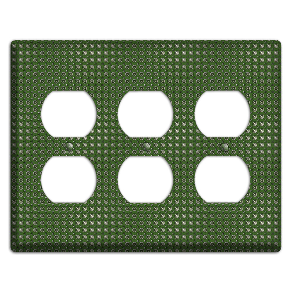 Green Concentric Dots 3 Duplex Wallplate