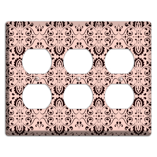 Coral Tapestry Cartouche 3 Duplex Wallplate