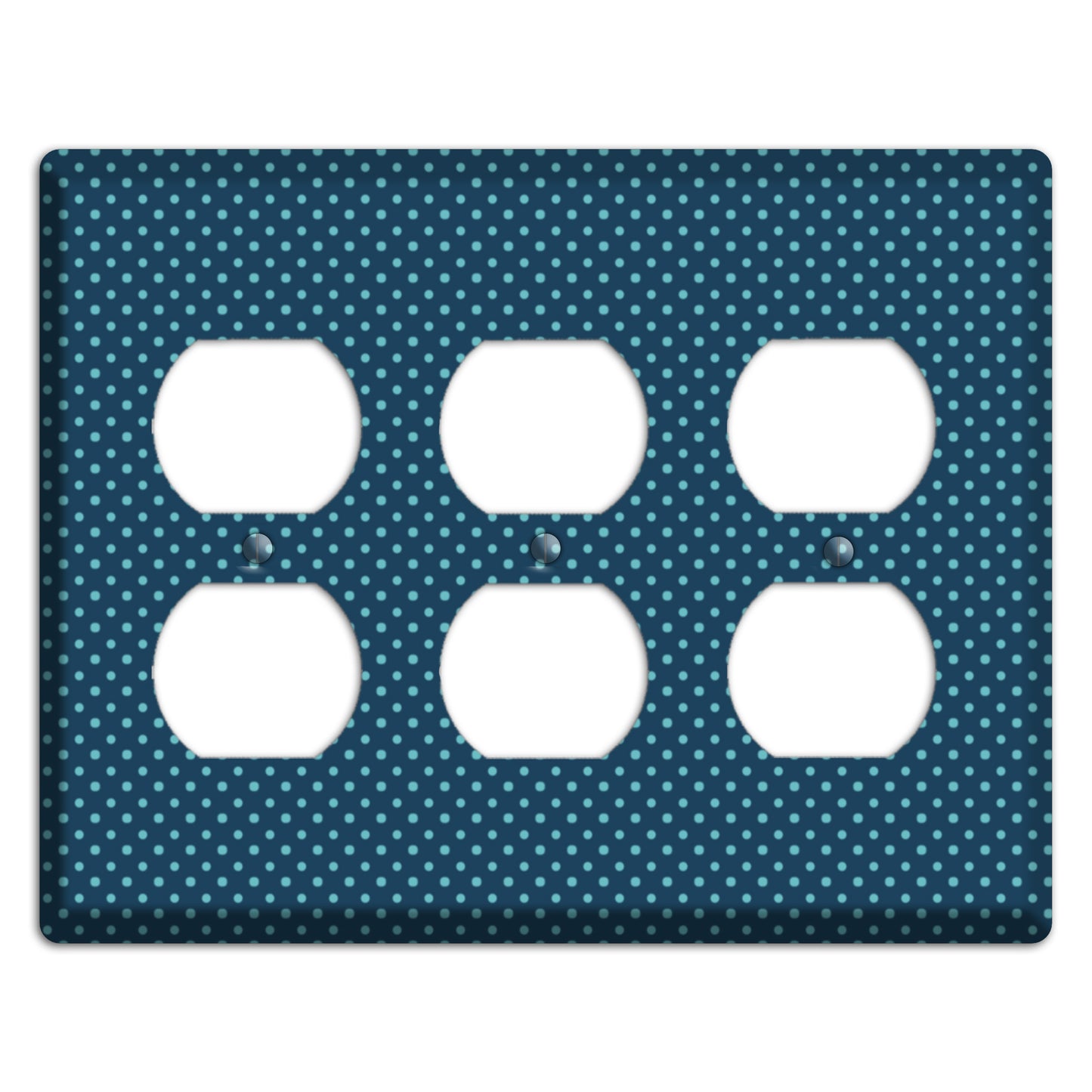Multi Blue Tiny Polka Dots 3 Duplex Wallplate