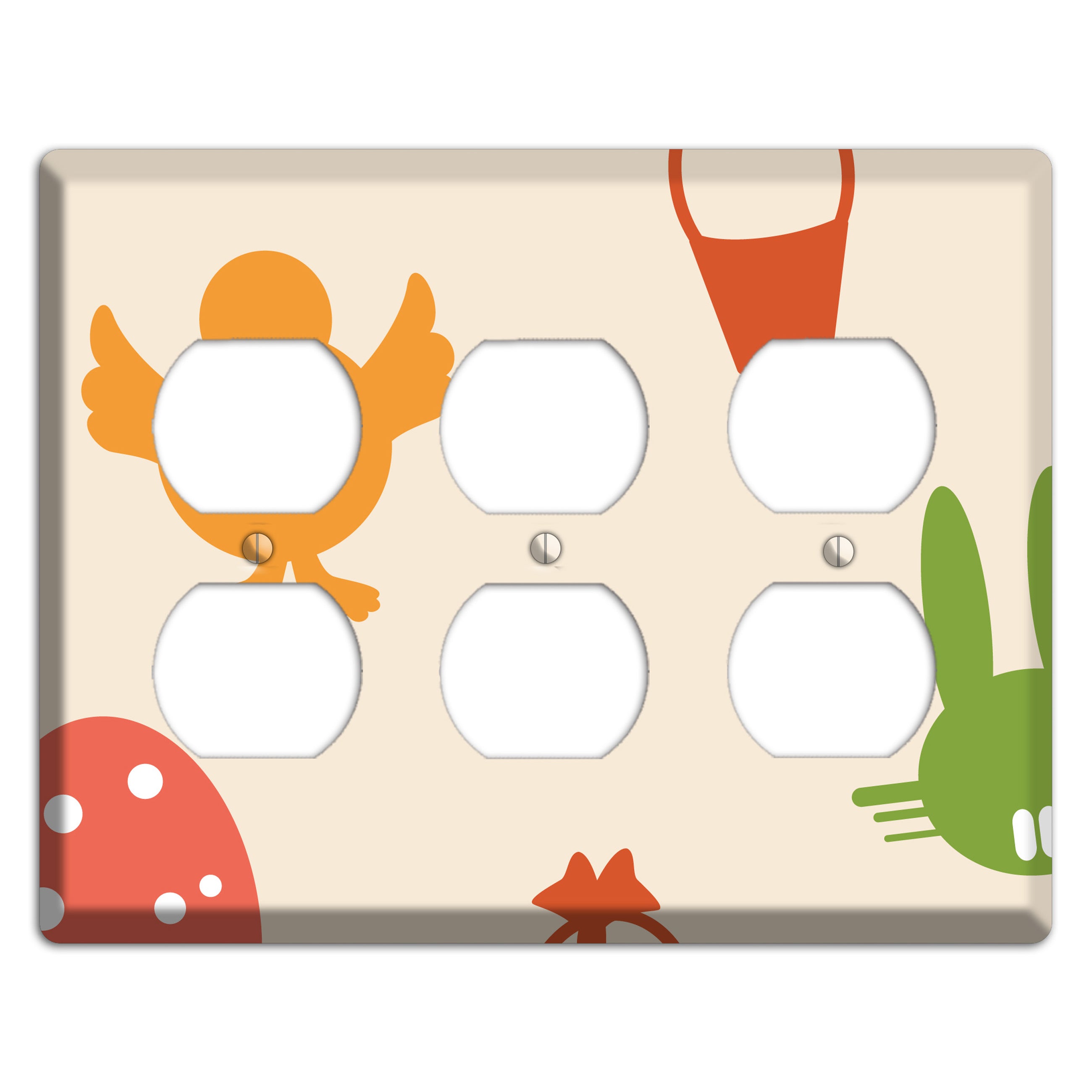 Yellow Chick 3 Duplex Wallplate