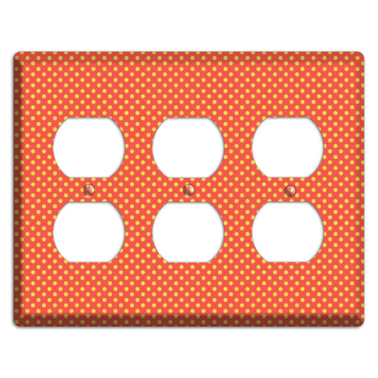 Orange Multi Tiny Polka Dots 3 Duplex Wallplate