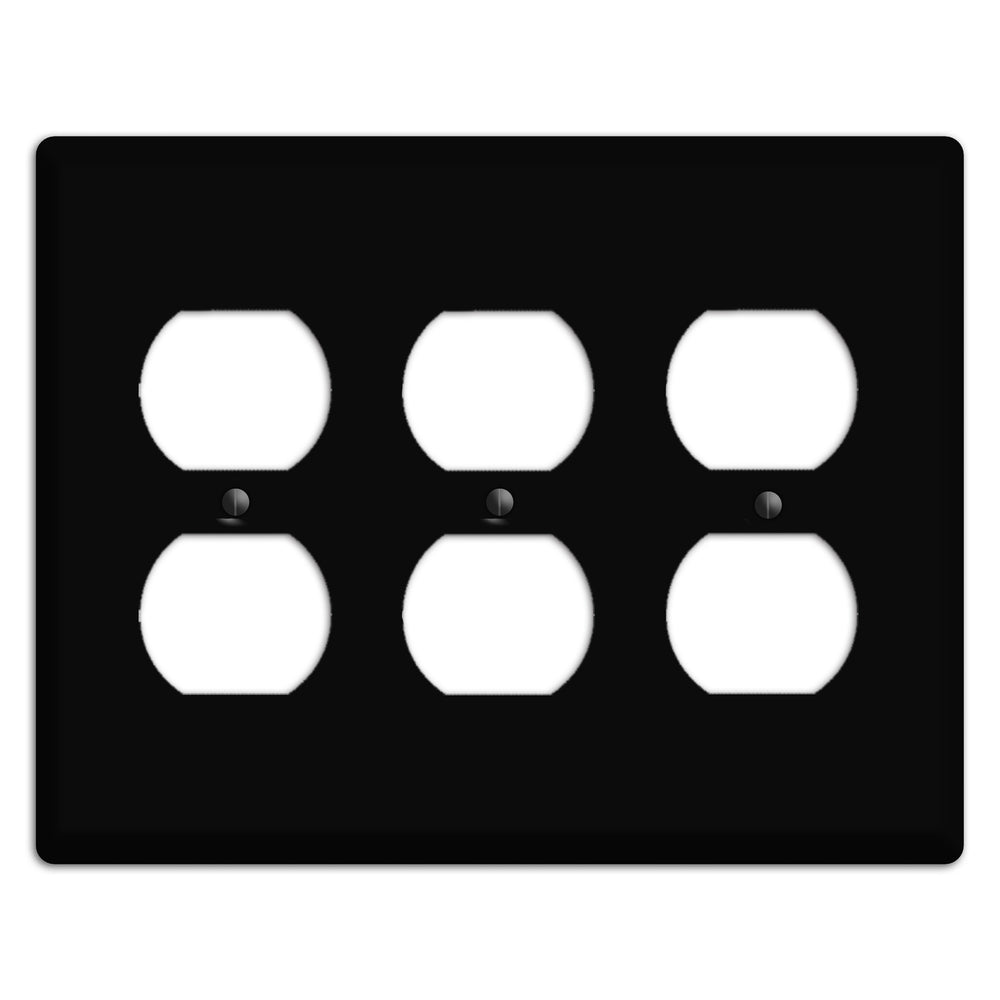 Satin Black Metal 3 Duplex Wallplate