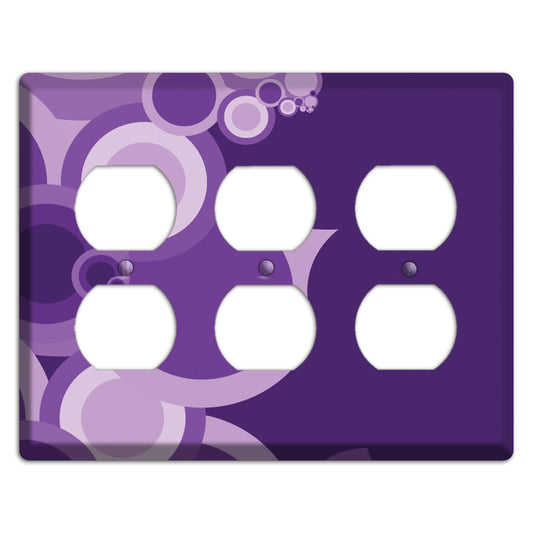 Purple Circles 3 Duplex Wallplate