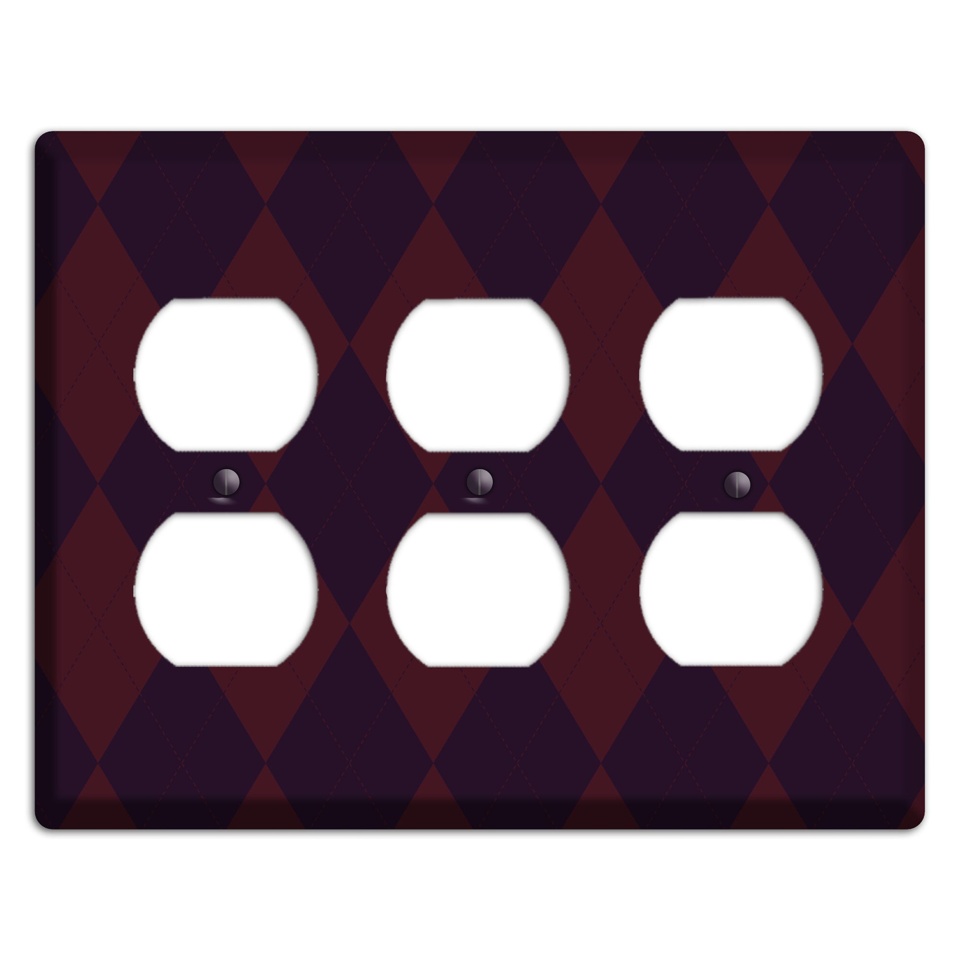 Burgundy Argyle 3 Duplex Wallplate