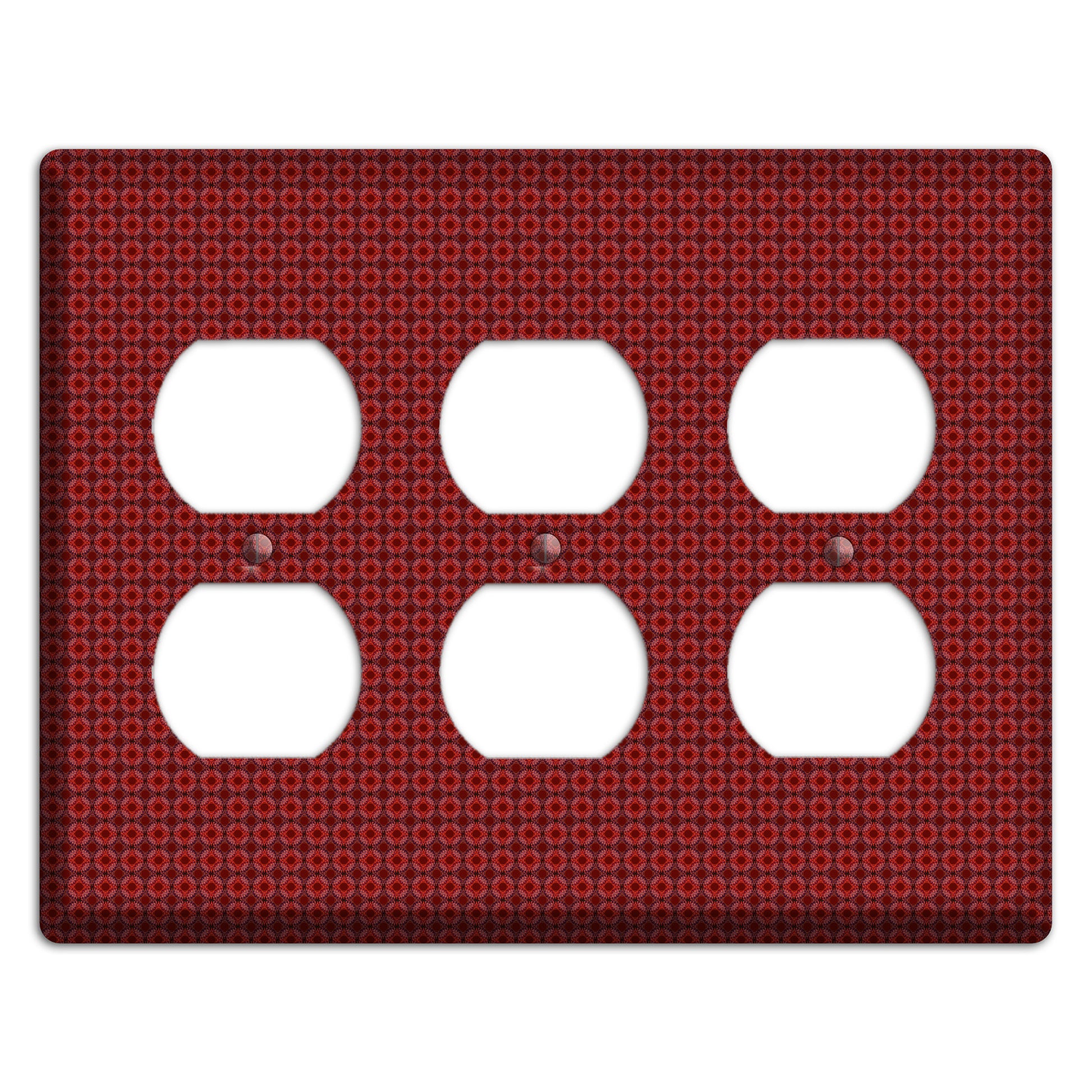 Multi Red Tiled Foulard 3 Duplex Wallplate
