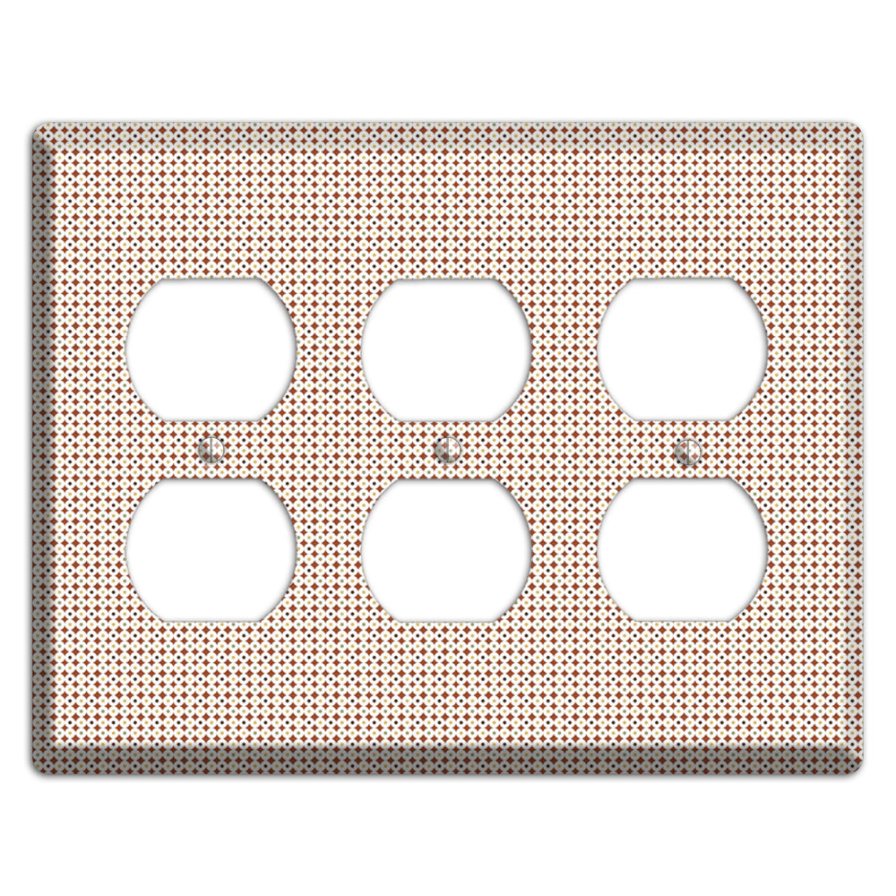 Beige Weave 3 Duplex Wallplate